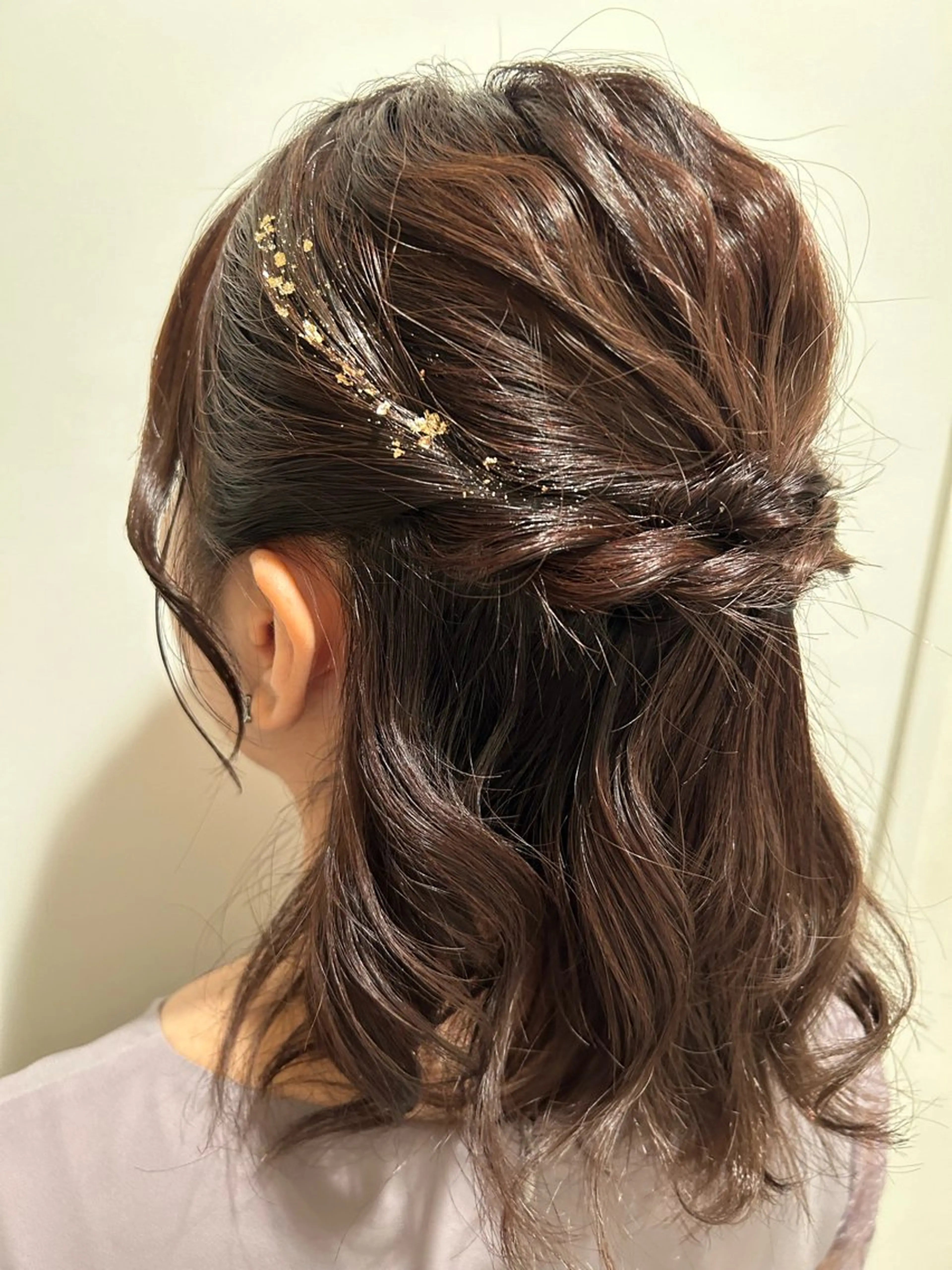 ミディアム ヘアアレンジ ハーフアップ ヘアセット T Ayaのヘアスタイル