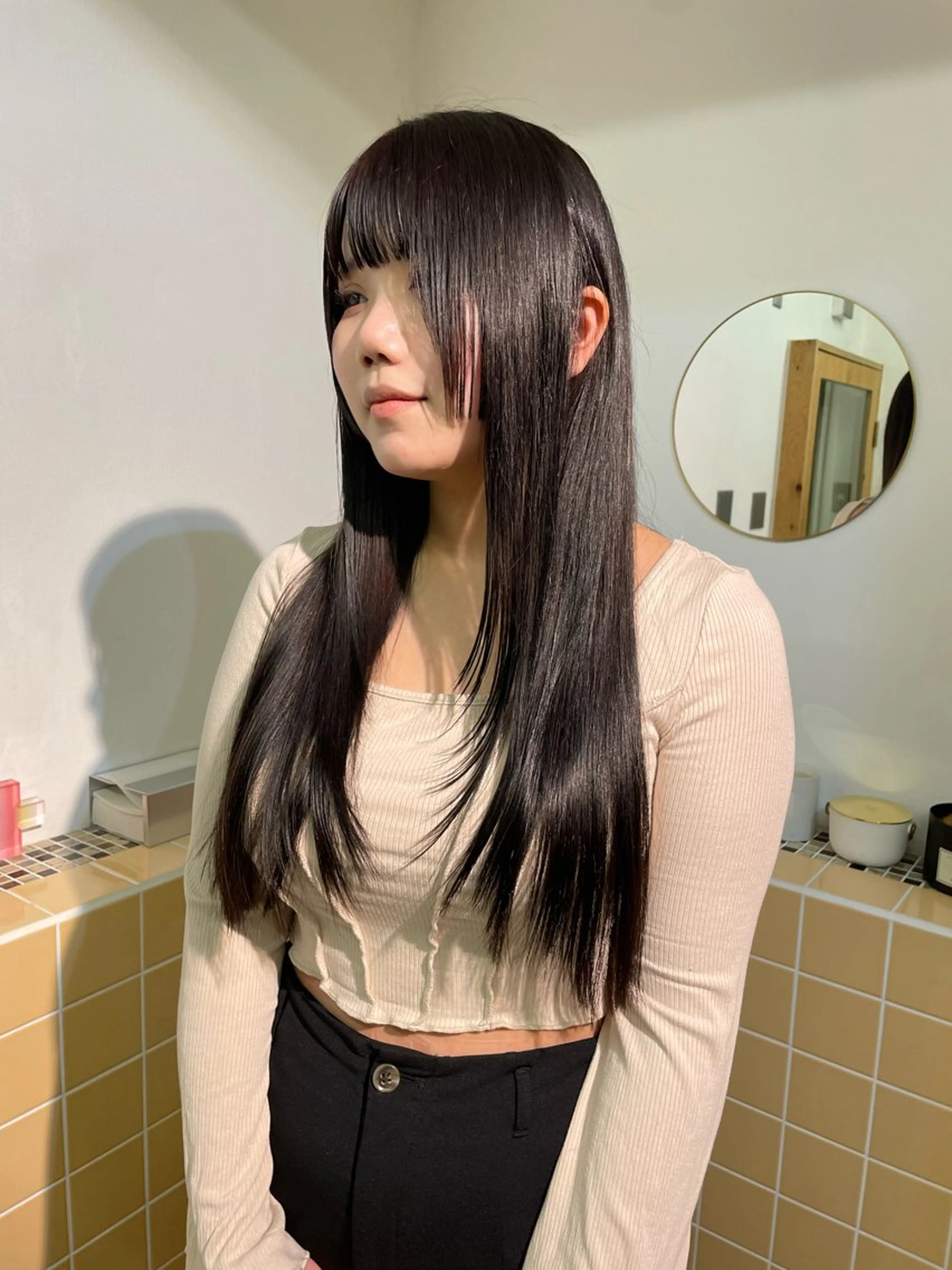 ロング カラー カット ヘアカラー トリートメント sakura🌸 レイヤー/韓国ヘアのヘアスタイル