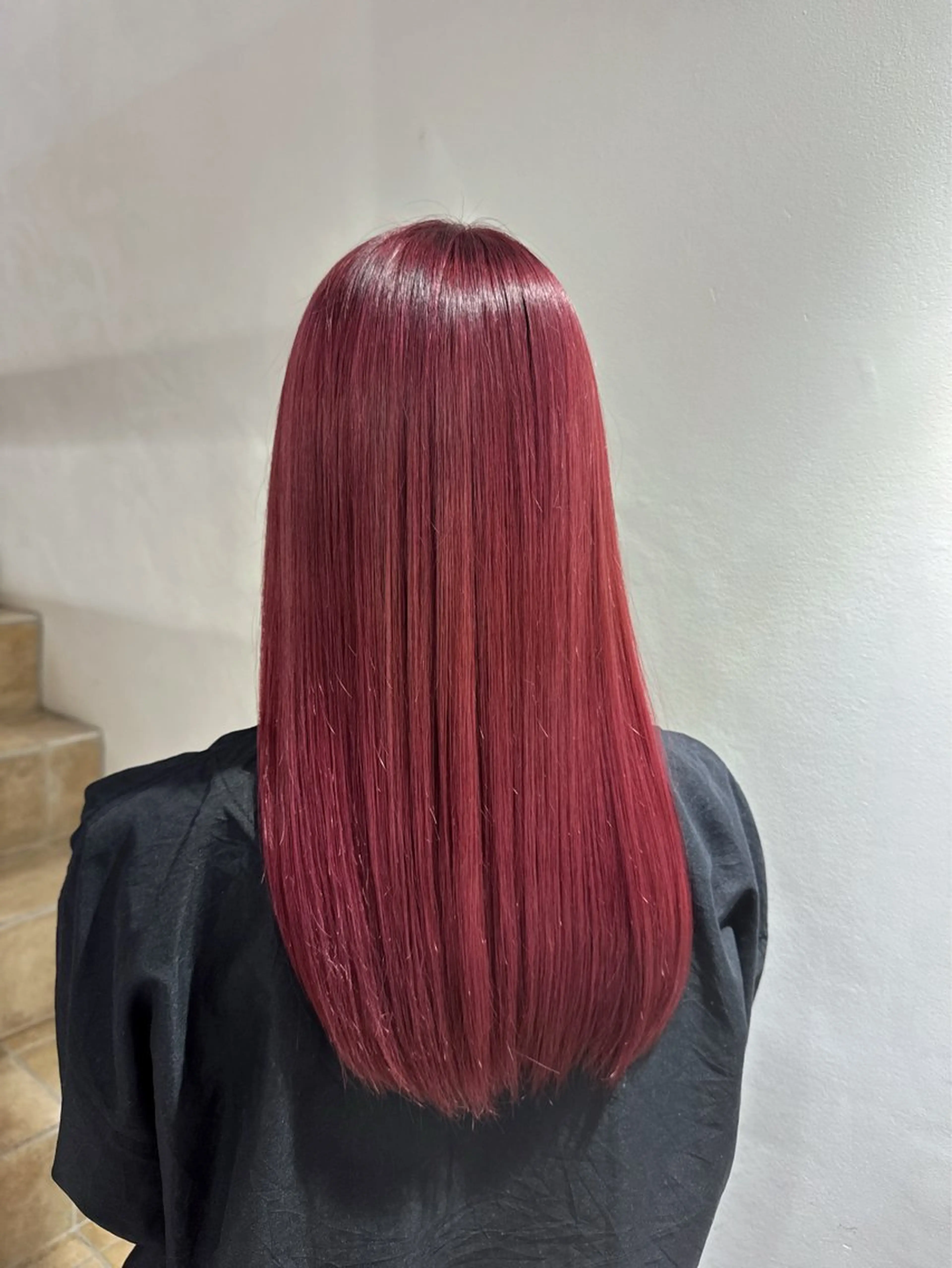 カラー レッドカラー 大村 美羅衣のヘアスタイル