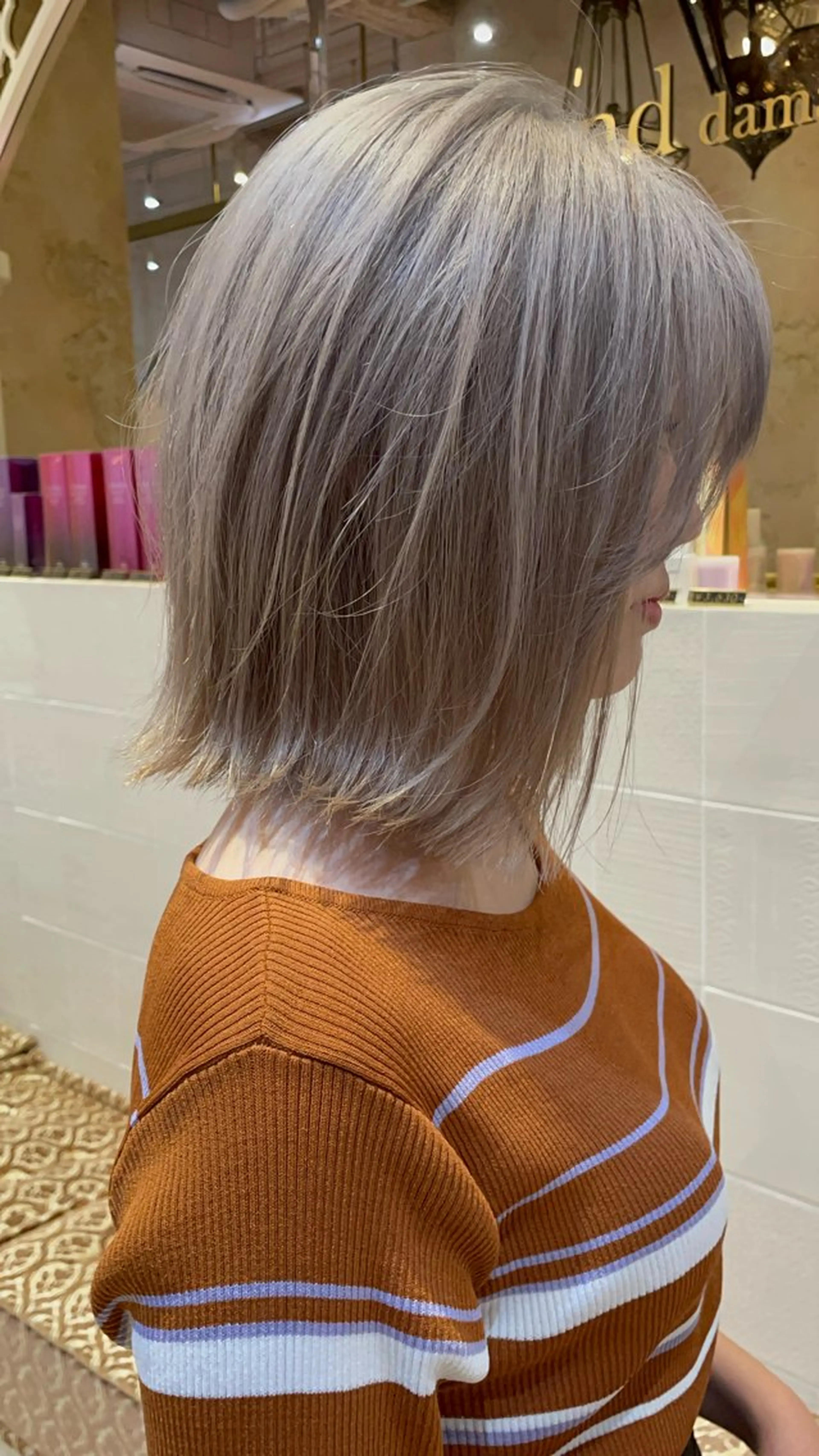 ミディアム カラー 脱白髪染め/ 髪質改善/ハクのヘアスタイル