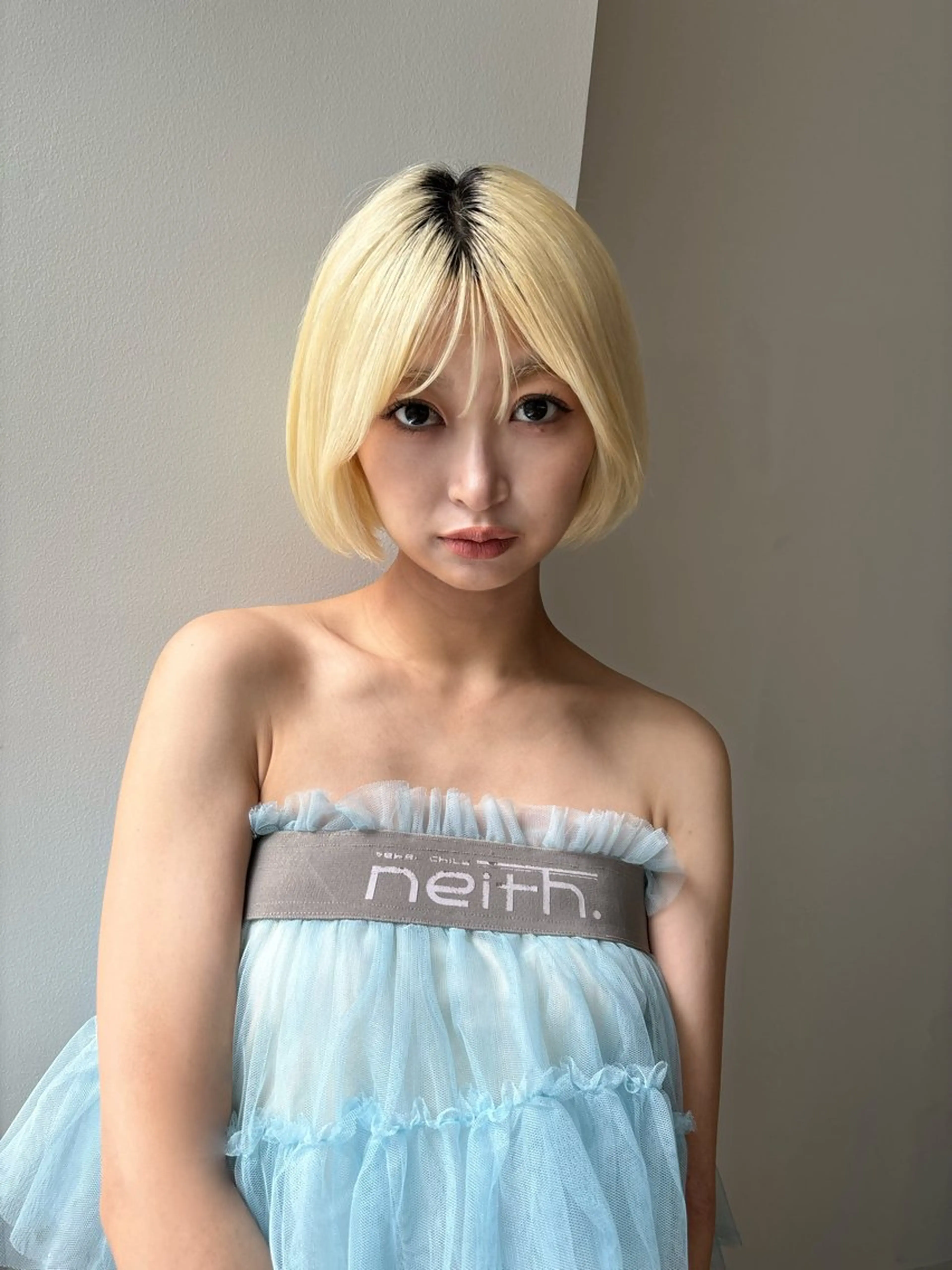 ショート カラー ヘアアレンジ ボブ/透明感ベージュ 🫧クルミ🌟のヘアスタイル