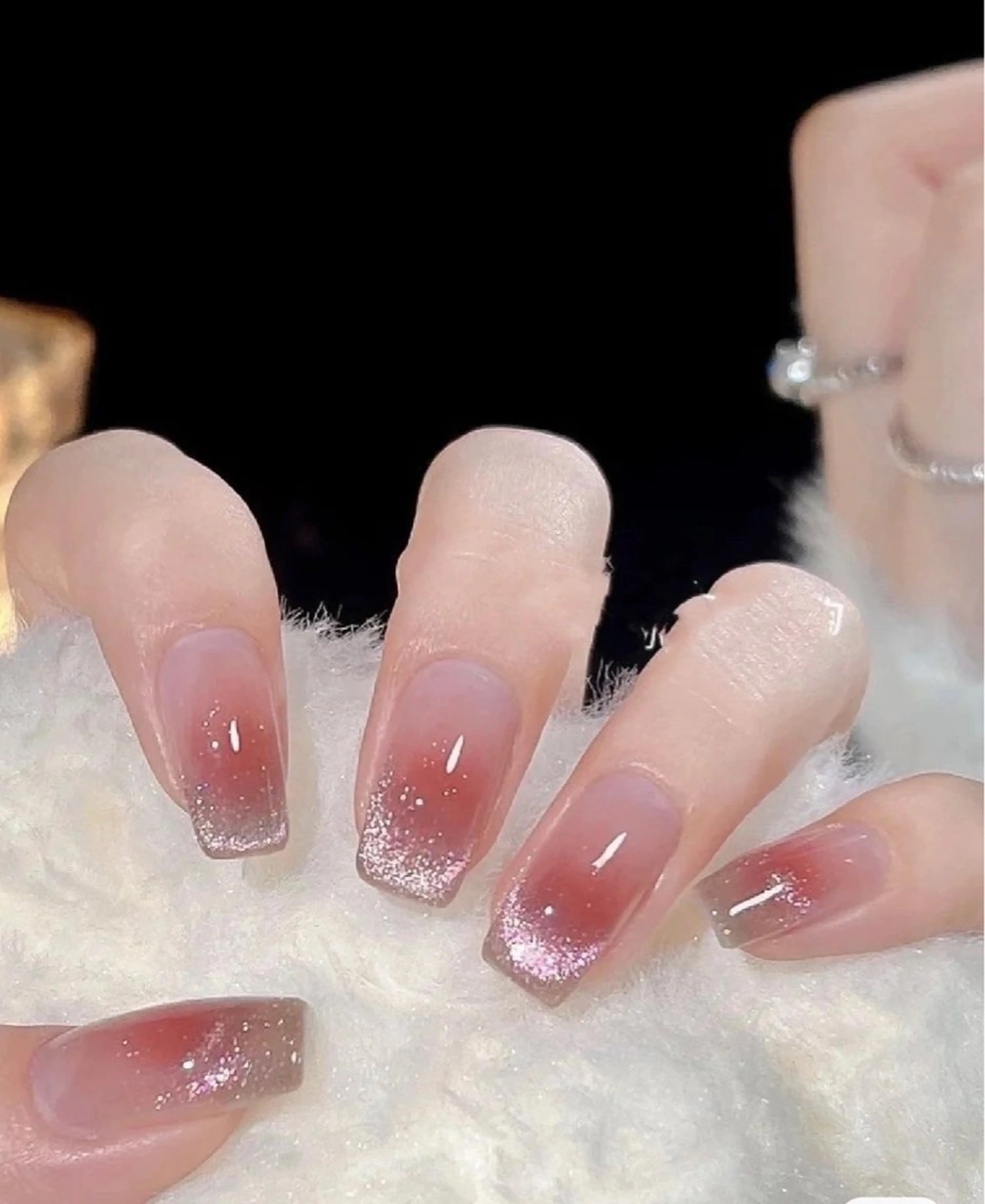 ネイル チークネイル クリアネイル フレンチネイル グラデーション 水色 Niko nailサロンのネイルデザイン