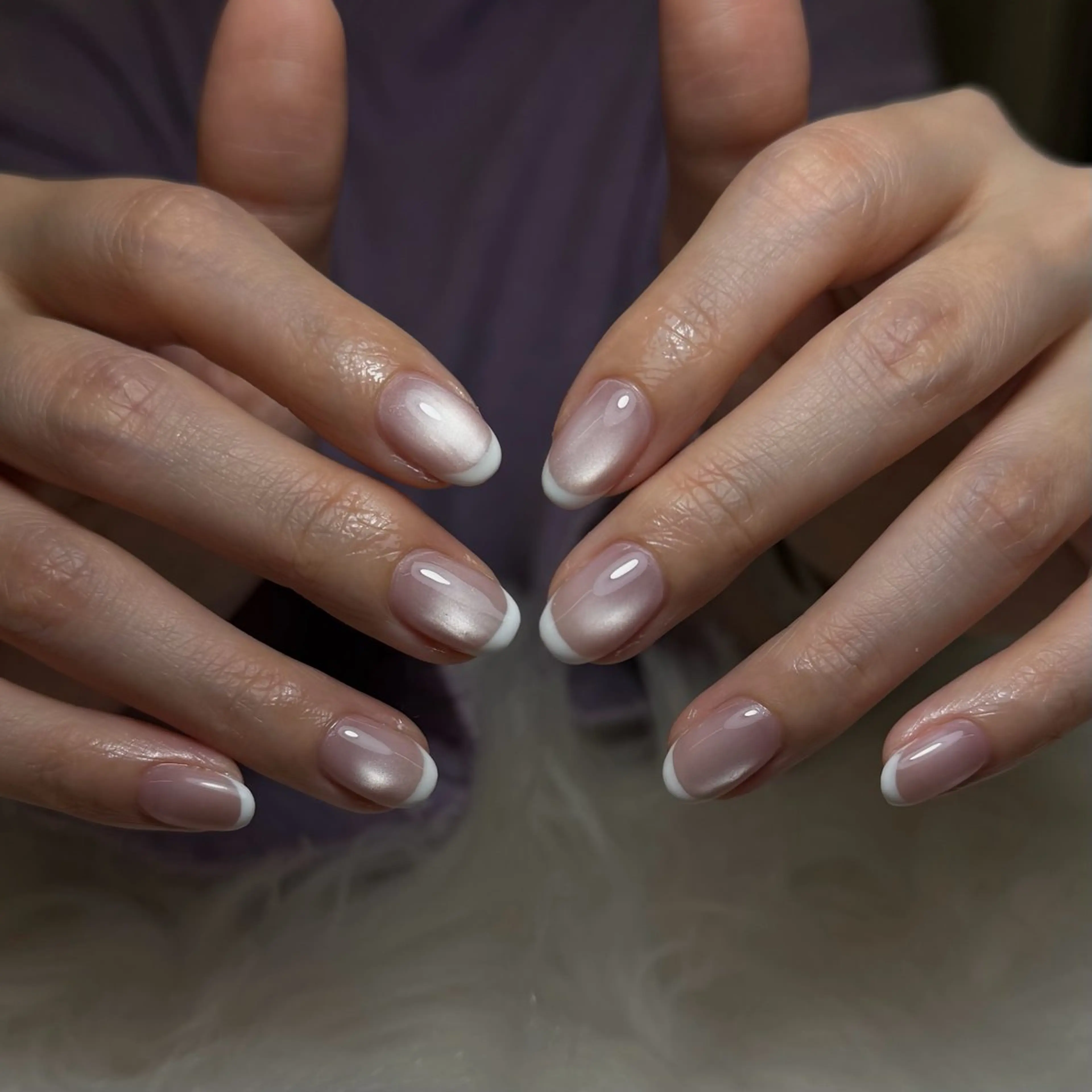 ネイル フレンチネイル 韓国ネイル 持ち込み ニュアンスネイル ワンホンネイル ハンドネイル Mio Nailのネイルデザイン