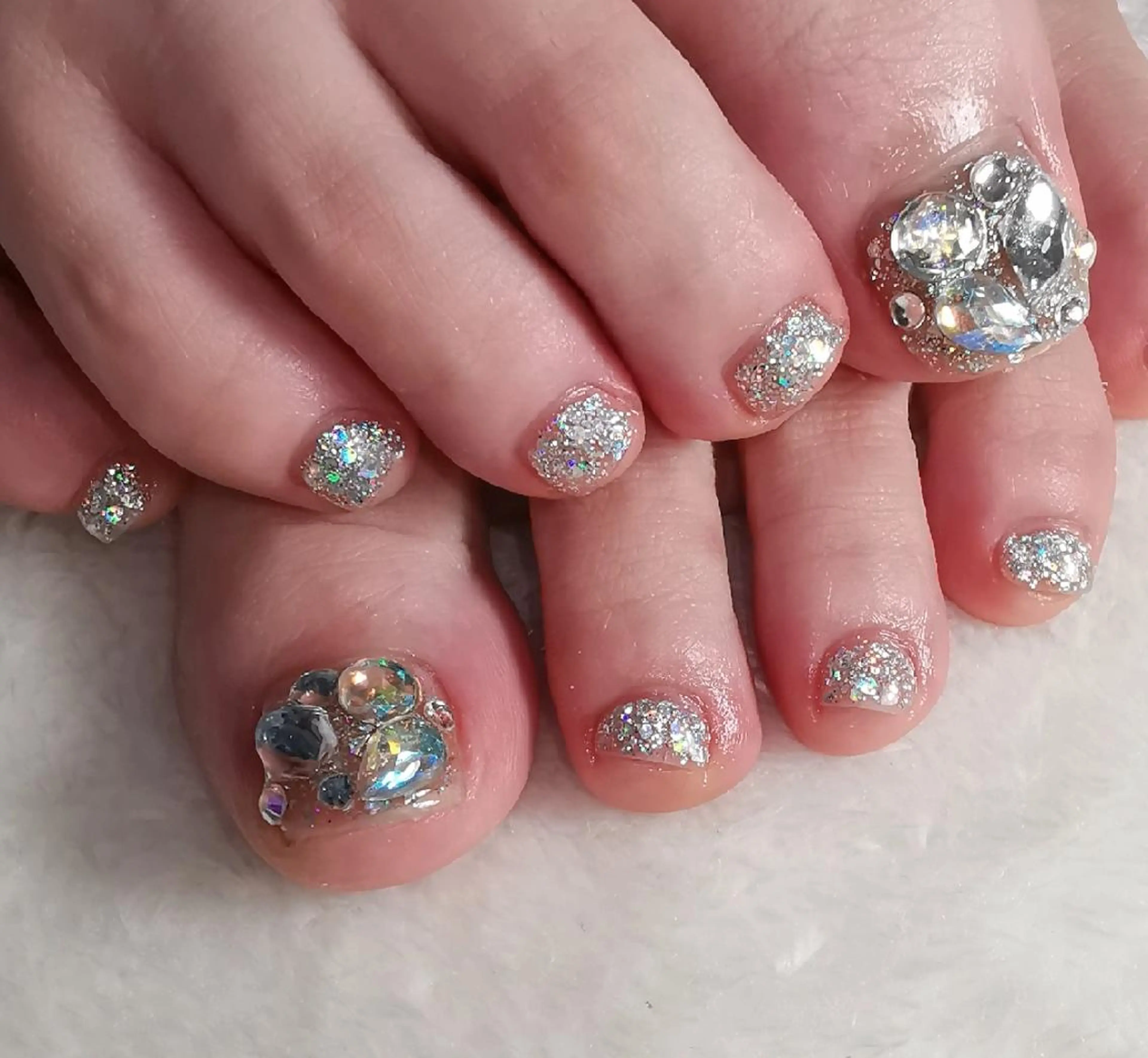 ネイル ラメ(グリッター) フットネイル reve あやののネイルデザイン