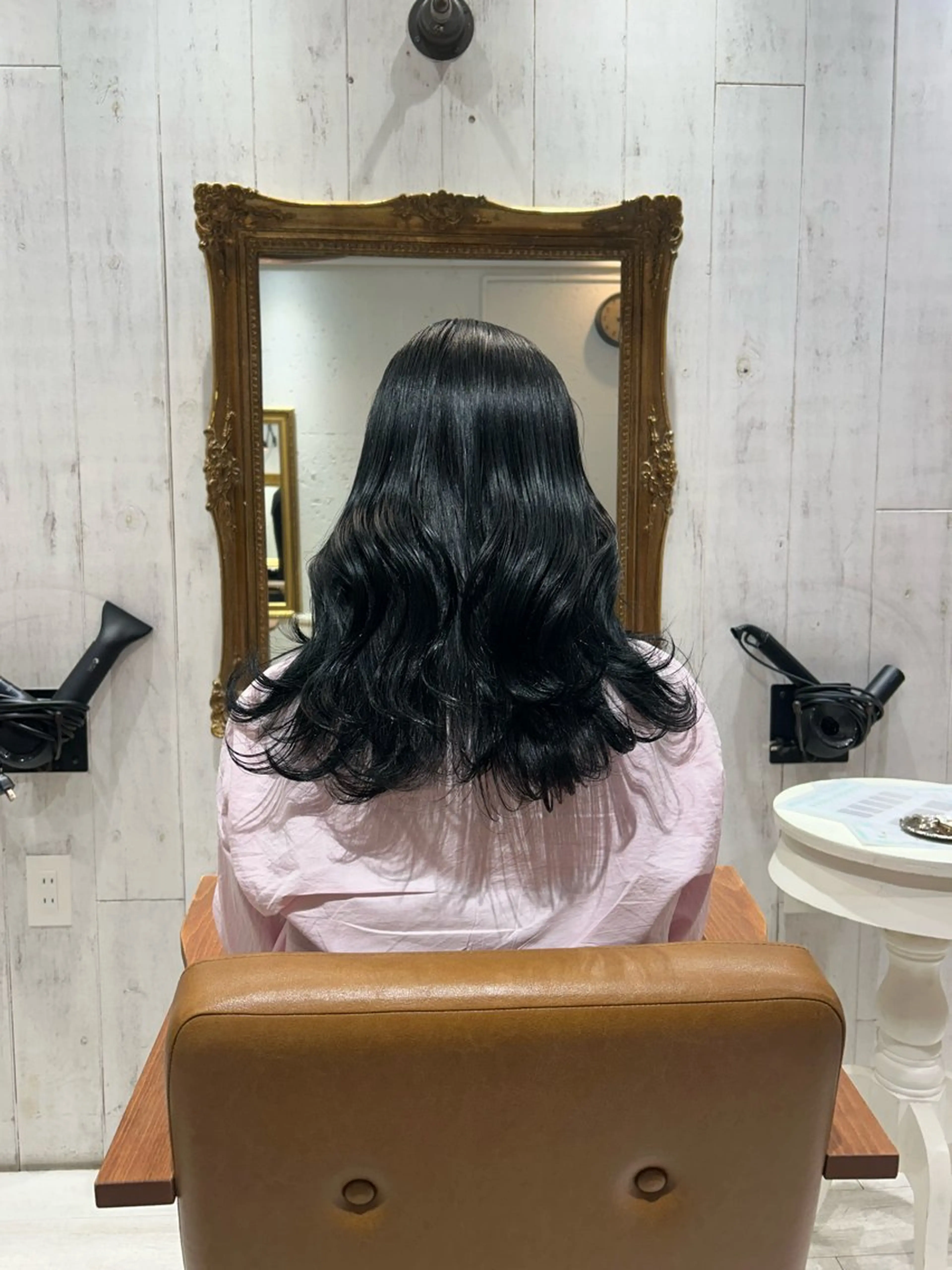 セミロング カラー アッシュ 透明感カラー ヘアカラー トリートメント re view 日和のヘアスタイル