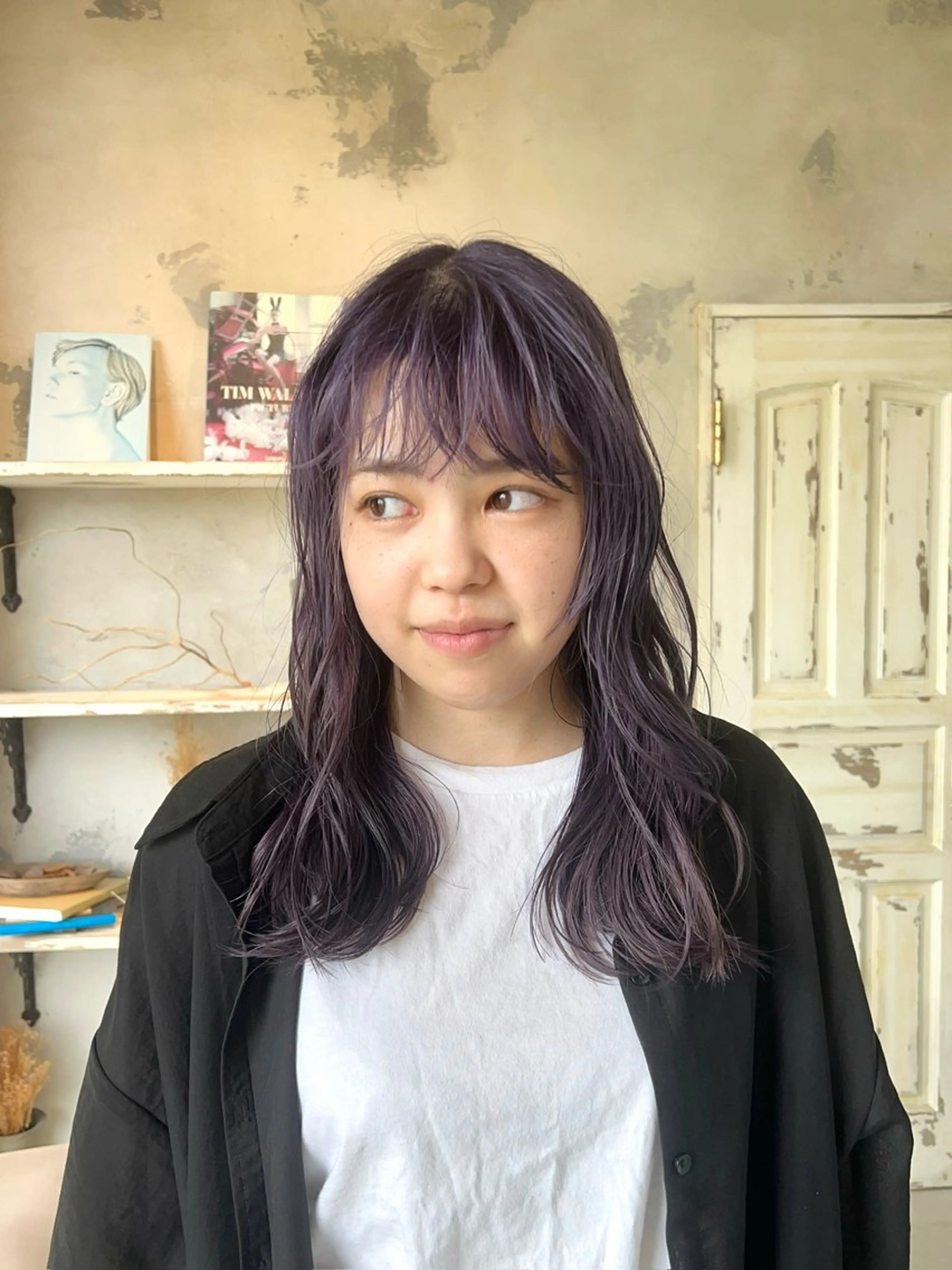 セミロング カラー 顔周りカット レイヤーカット SALOWIN熊本 yuseiのヘアスタイル