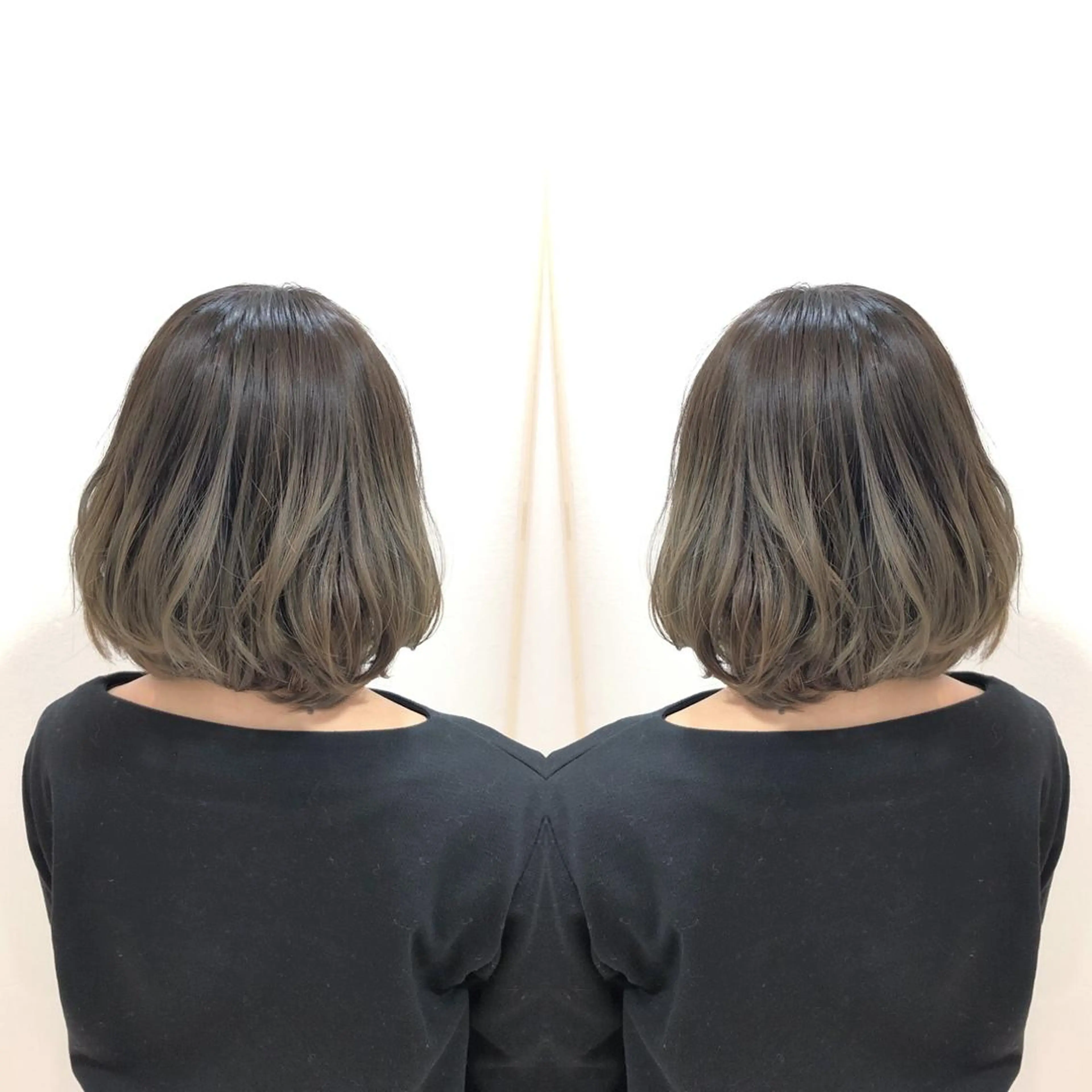 ショート カラー アッシュ ブリーチ ボブ 髪質改善特化サロン ICONIQ天神店のヘアスタイル