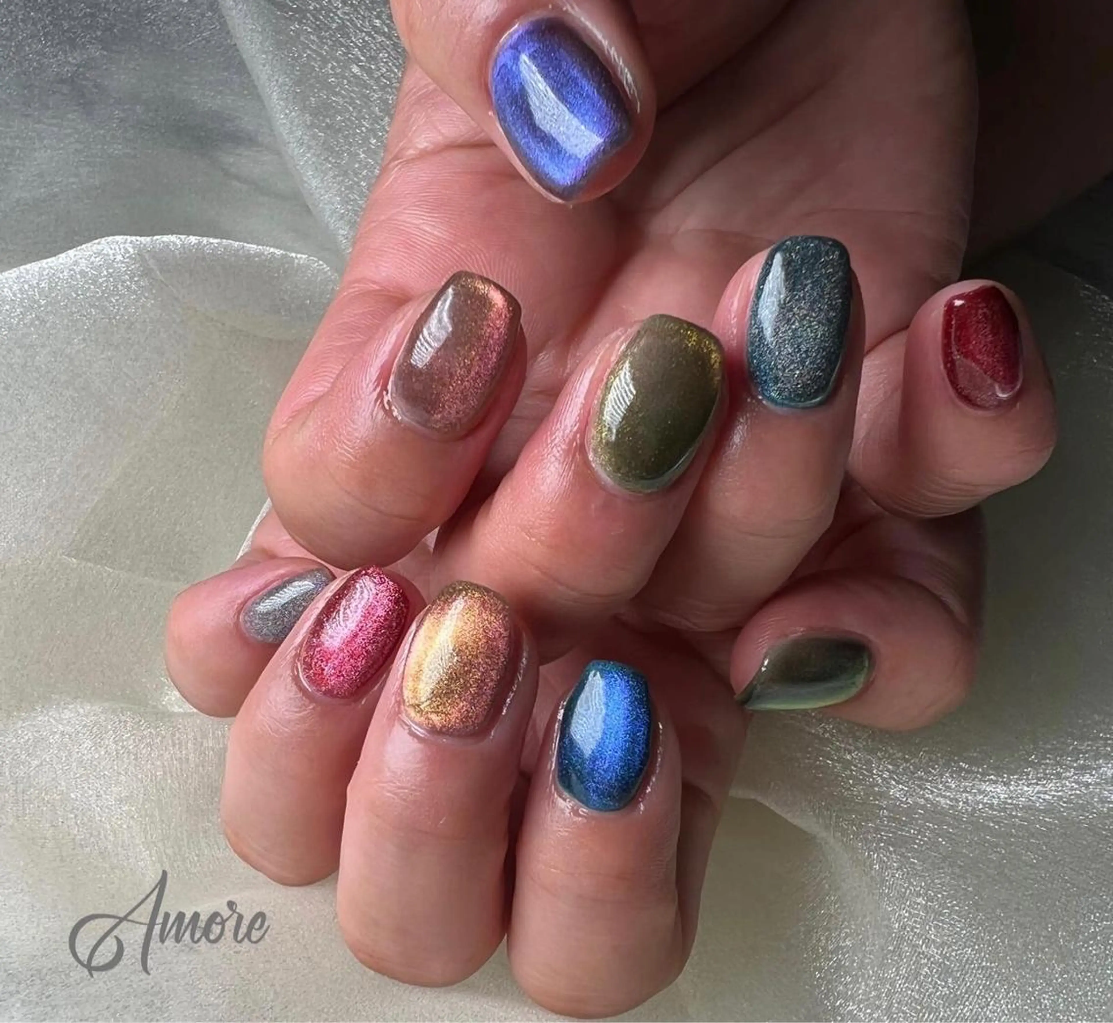 ネイル ジェルネイル 氷ネイル・うるうるネイル マグネットネイル ミラーネイル ニュアンスネイル You kyehwaのネイルデザイン