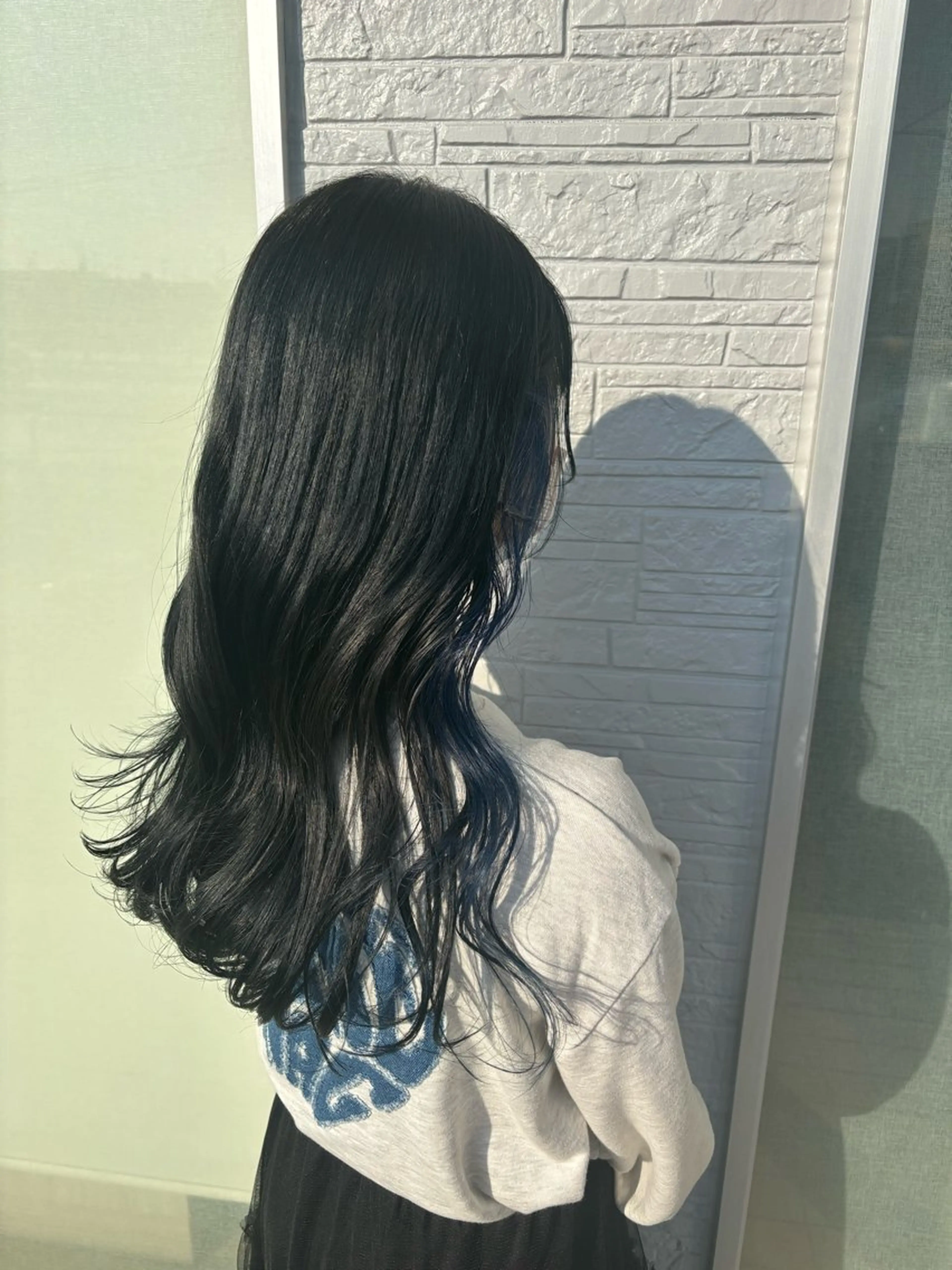 カラー 黒髪 ブルーカラー ブルーブラック ✮ピュール✮藤澤 唯のヘアスタイル