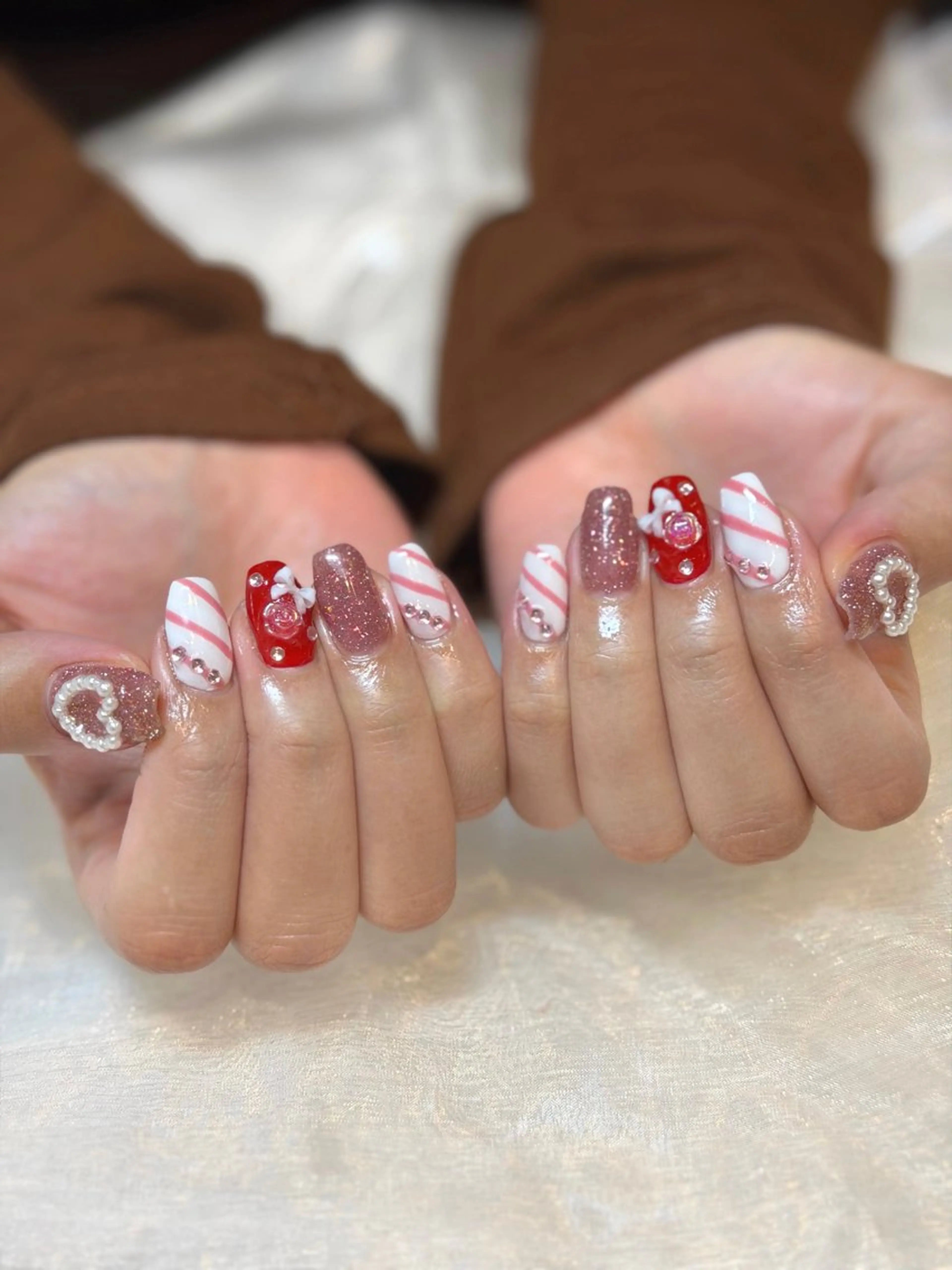 ネイル アートネイル 春ネイル nailsalon moe.所属・yume 大人ガーリーネイルのネイルデザイン