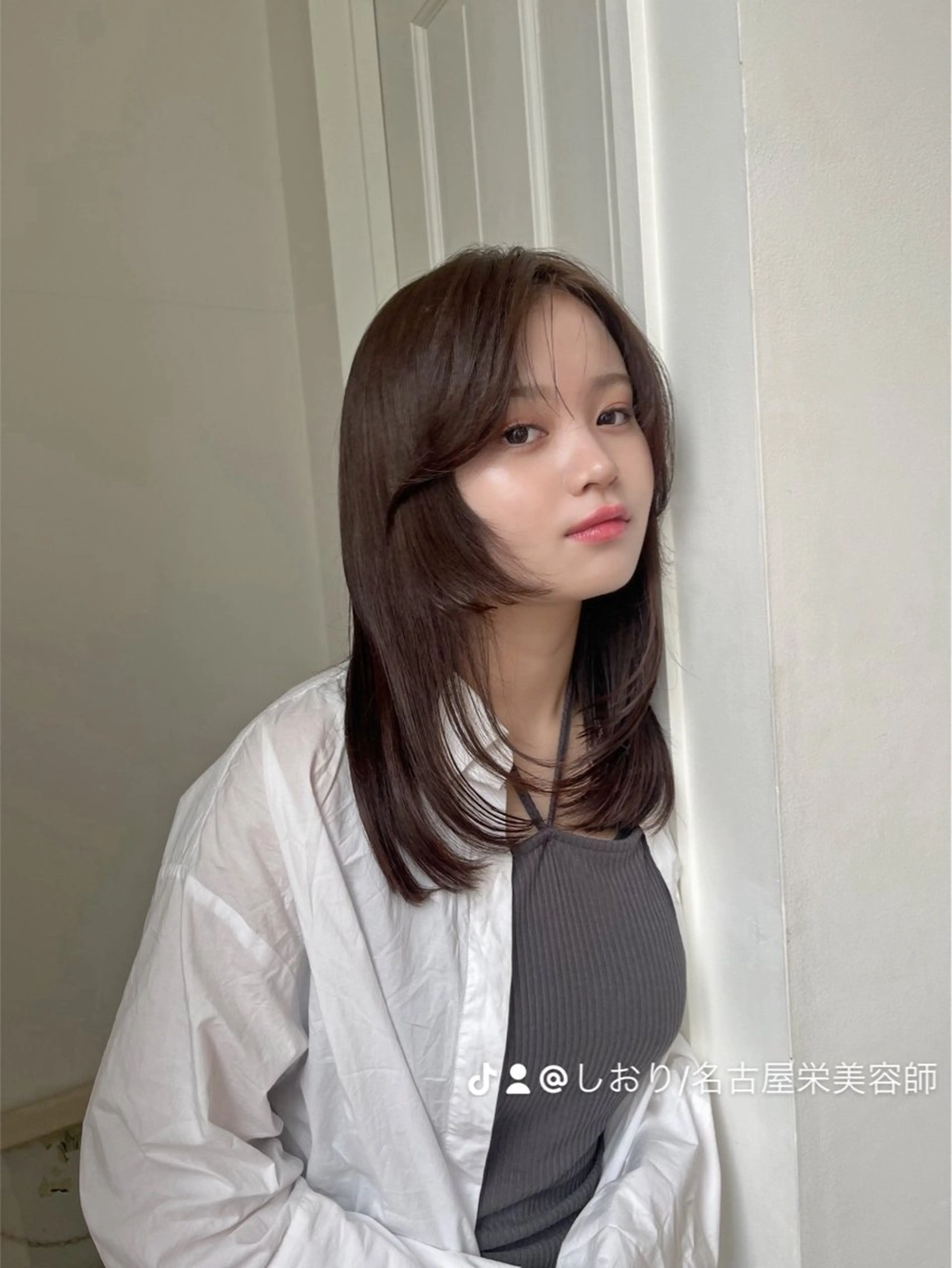 セミロング 暖色カラー/似合わせ カット/名古屋/辻のヘアスタイル