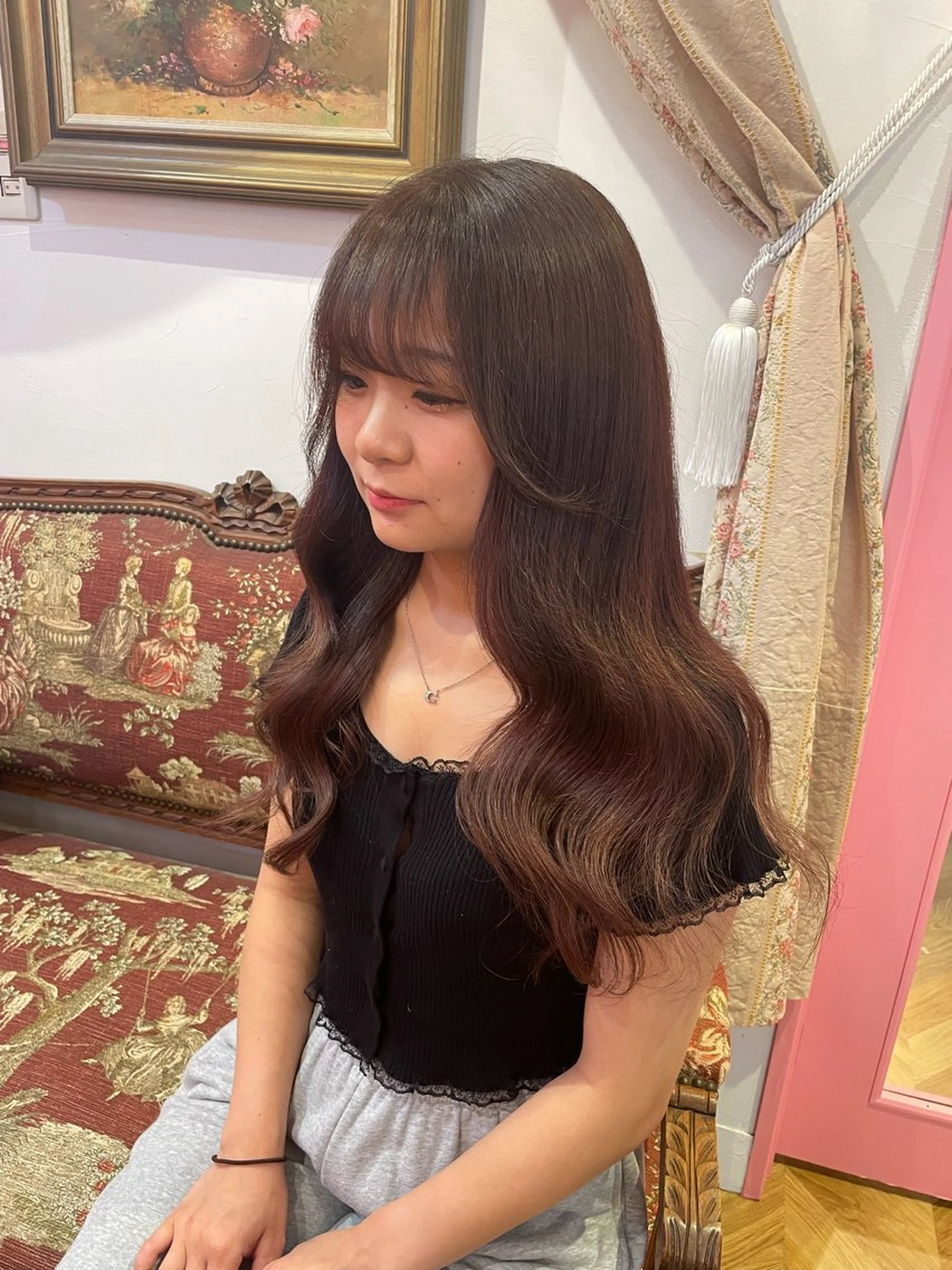 ロング カラー シールエクステ ブラウンカラー ナチュラルブラウン エクステ ヘアカラー エクステ suzu /フリーランス吉祥寺のヘアスタイル