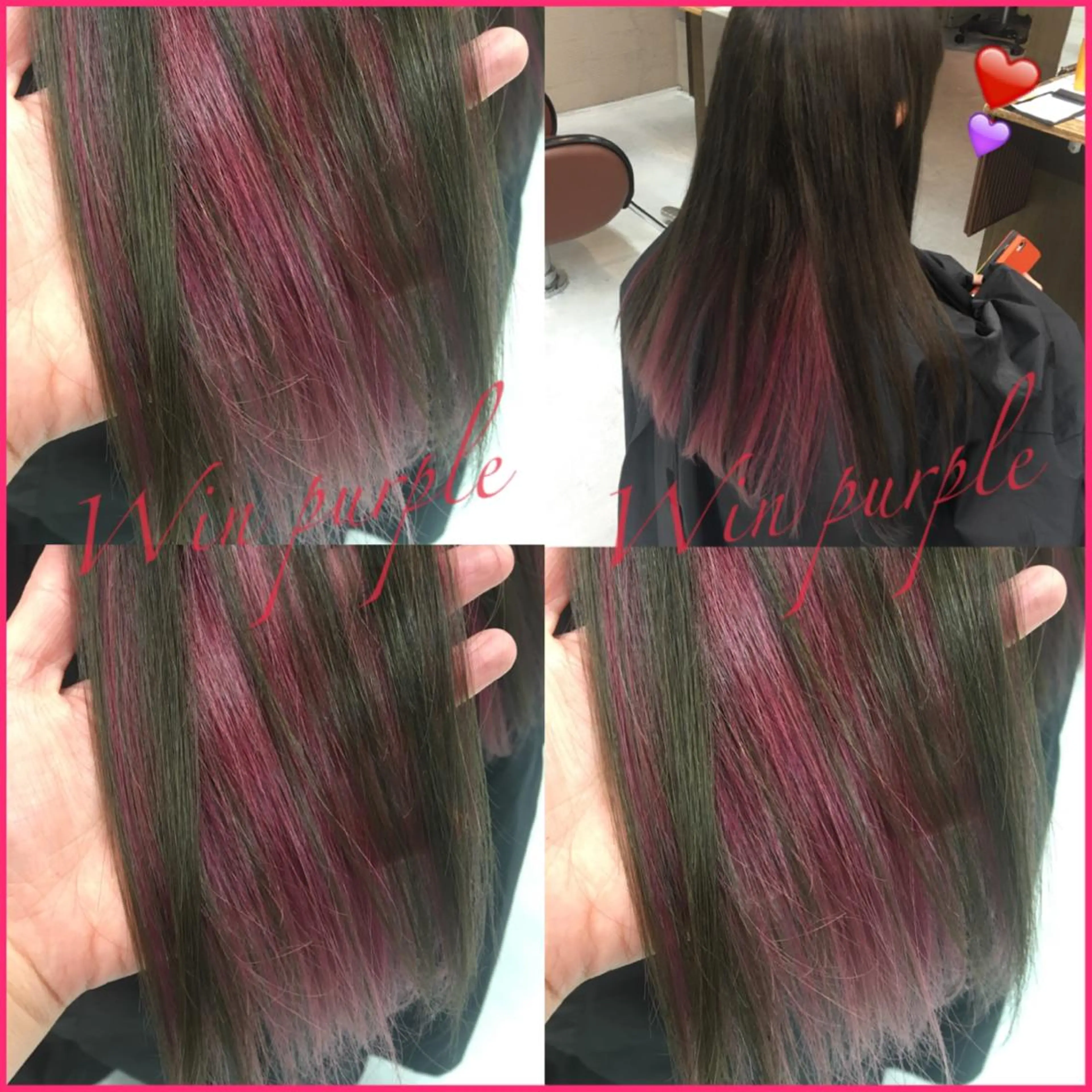 ロング カラー アッシュ アッシュグレー イルミナカラー インナーカラー パープルカラー 韓国ヘア得意❤︎森澤 悠佳のヘアスタイル