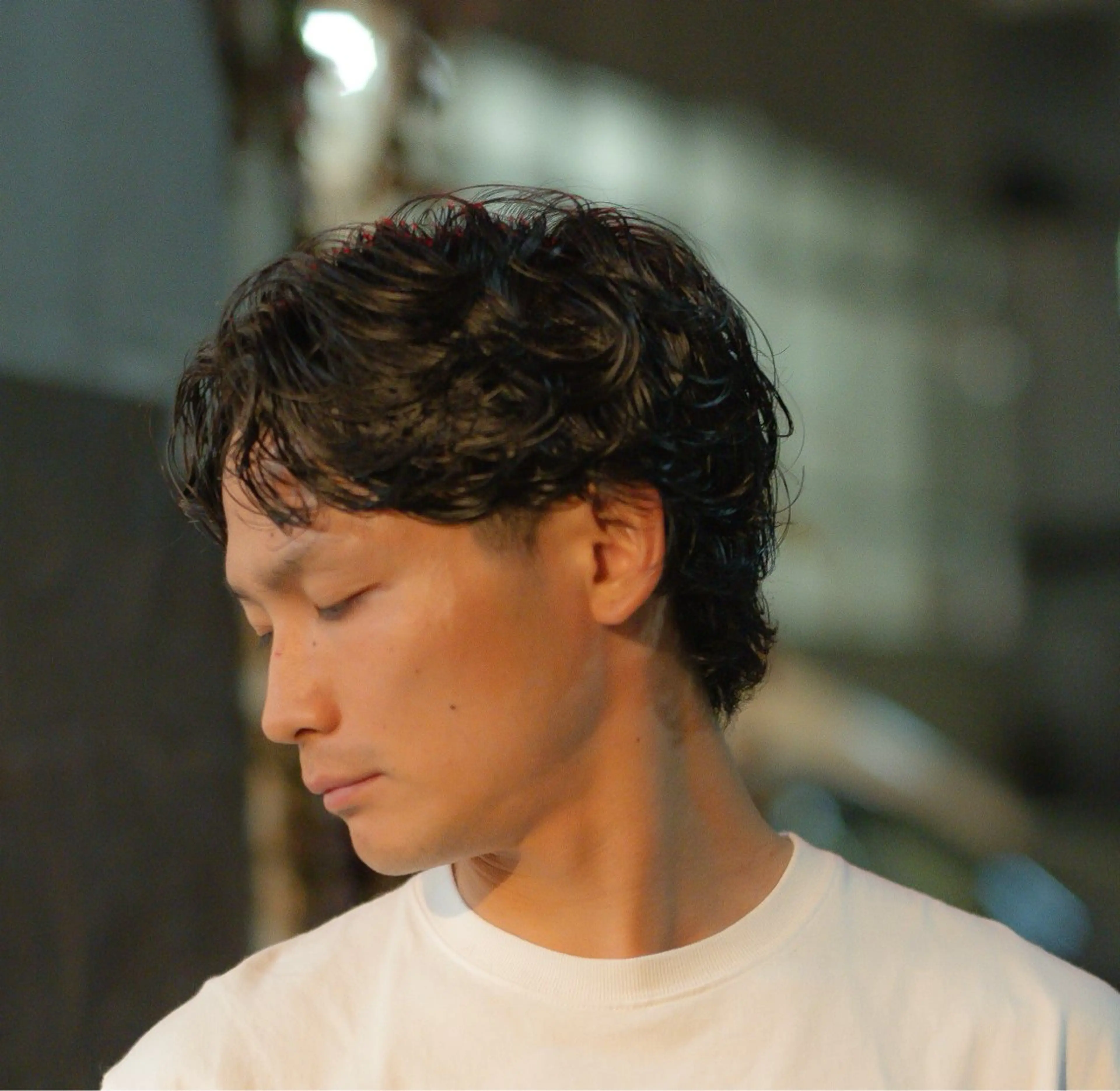 ミディアム カラー パーマ メンズ カット パーマ 🔗メンズサロン🔗 Kieのヘアスタイル