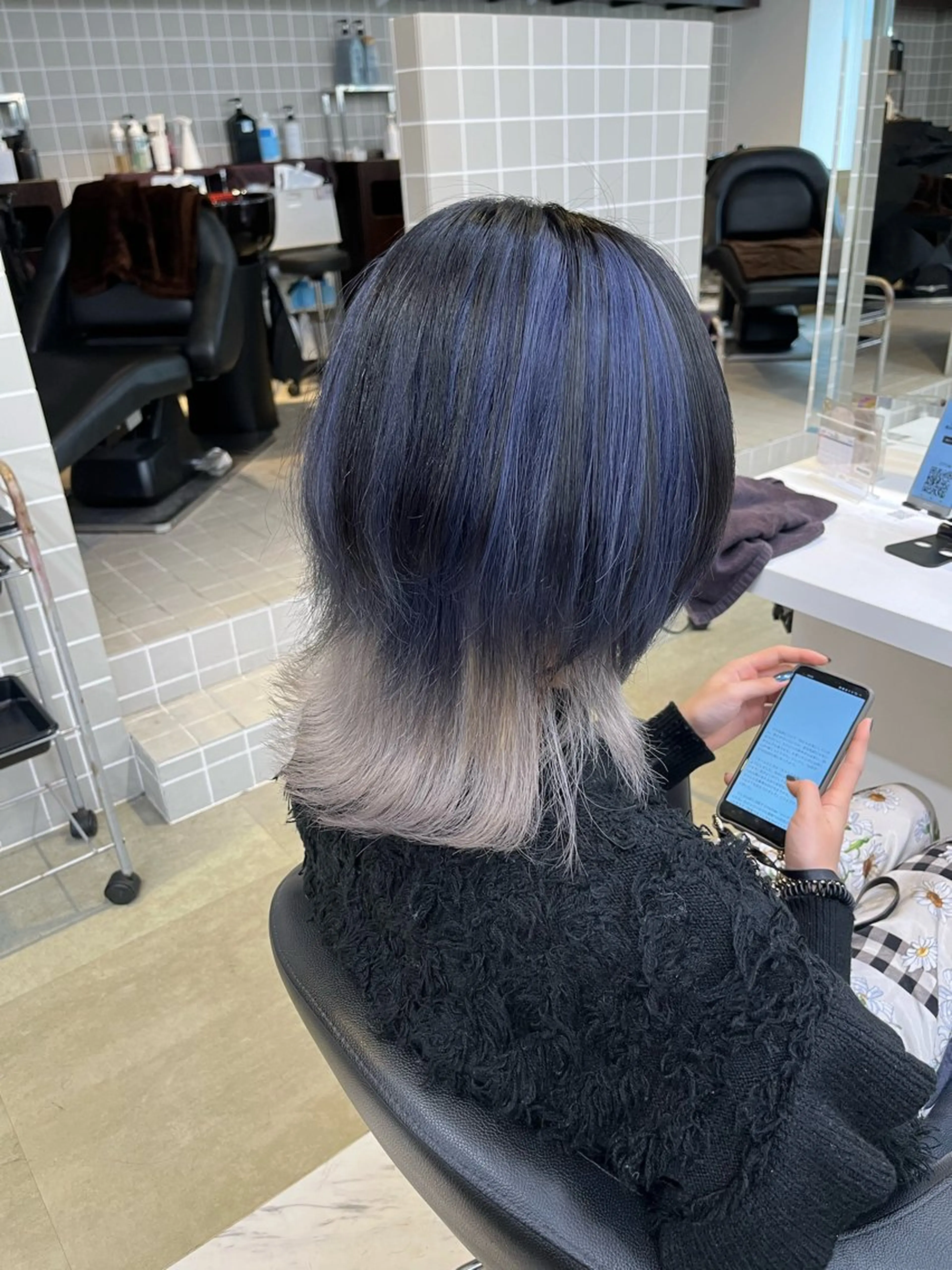 セミロング ヘアカラー トリートメント ヘッドスパ ヘアセット 寒色＆ブリーチ特化 寒色MiOのヘアスタイル