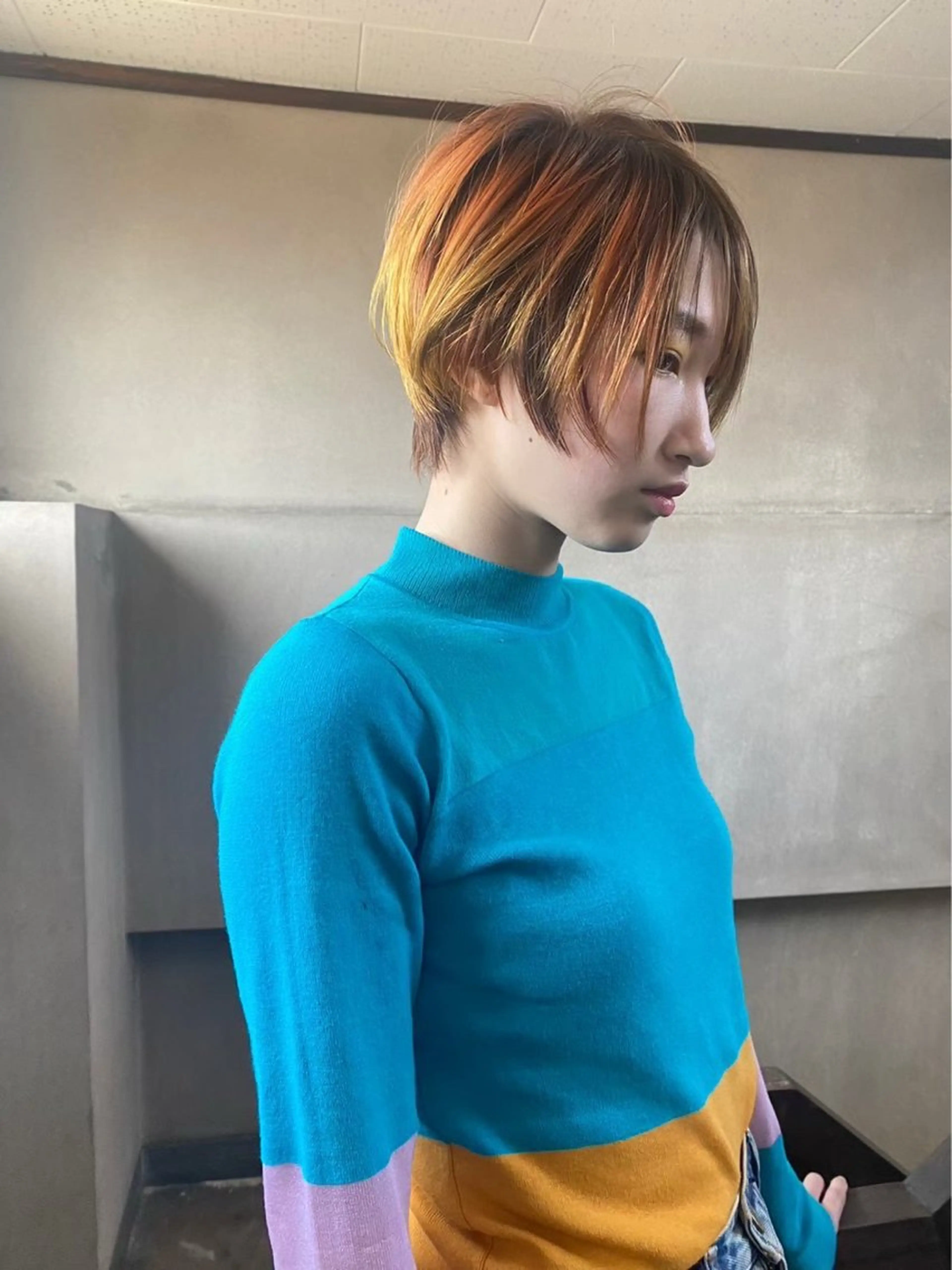 ショート ショートボブ ボブ ショートヘア 本木下朋花/髪質 改善×ダブルカラーのヘアスタイル