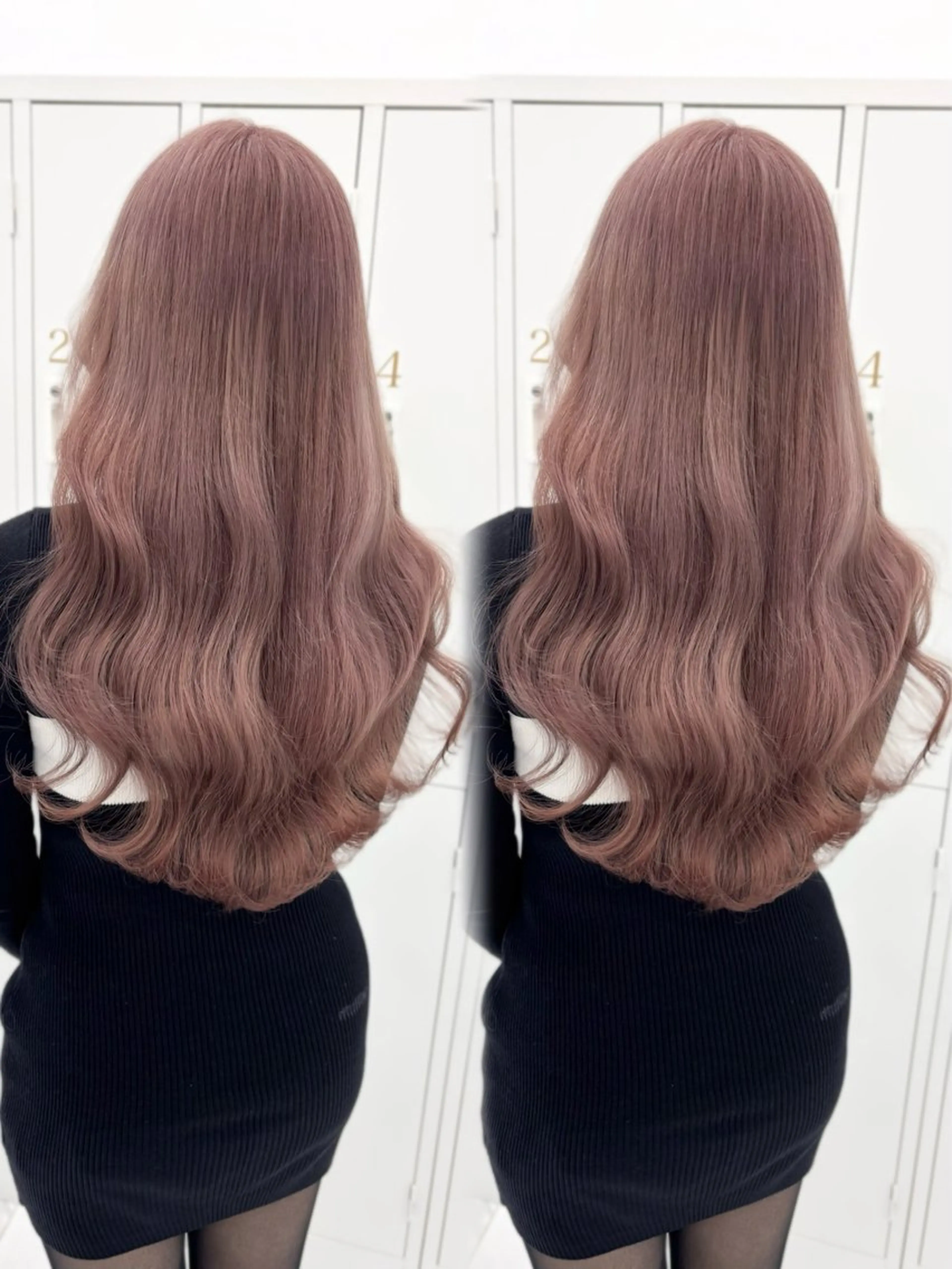 ロング カラー ブリーチ ピンクカラー カット ヘアカラー トリートメント 盛れる顔周り🤍渋谷 Risa🎀のヘアスタイル