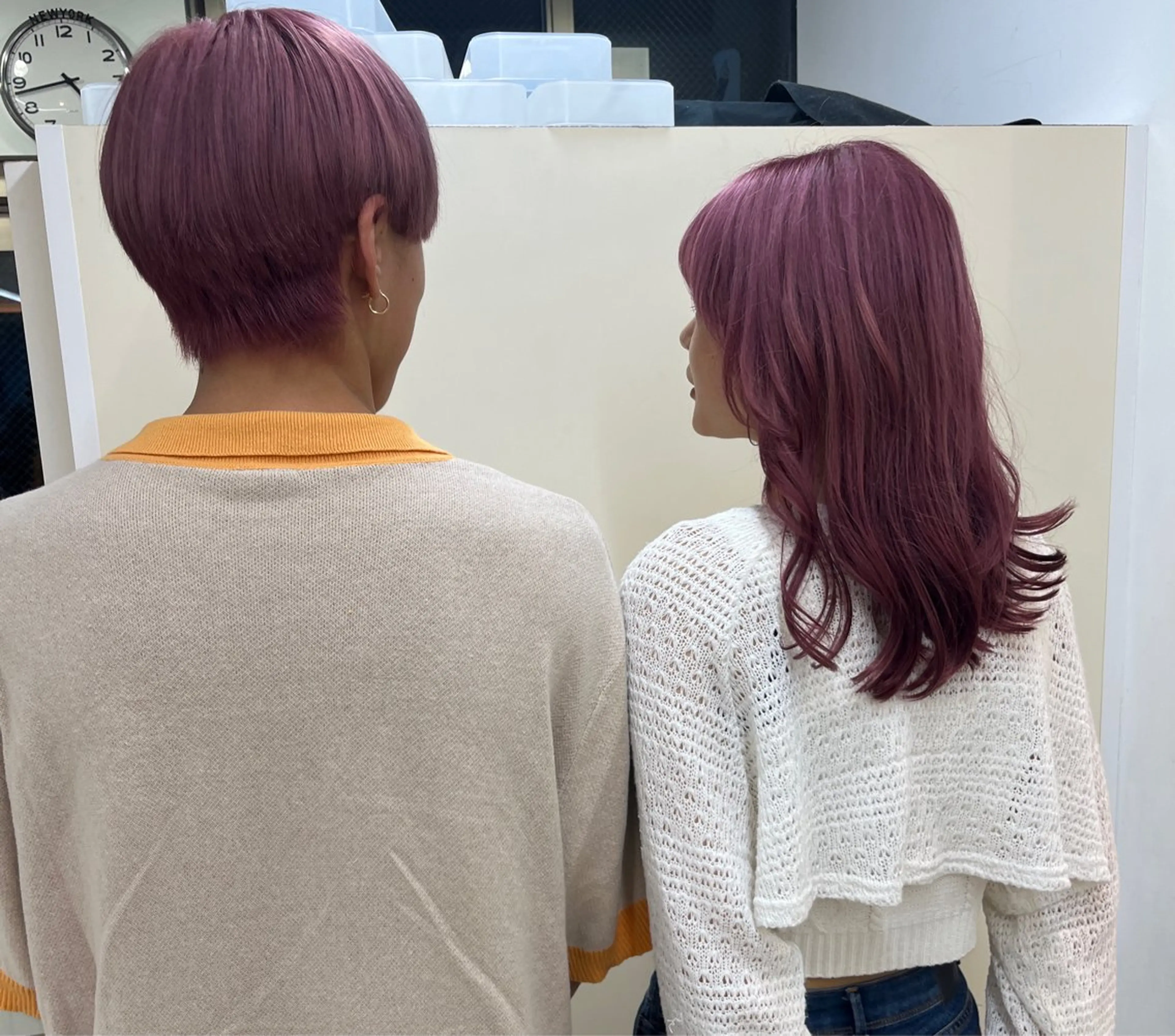 セミロング カラー メンズ ピンクカラー カット ヘアカラー ちさと/メンズ ショート/縮毛矯正のヘアスタイル