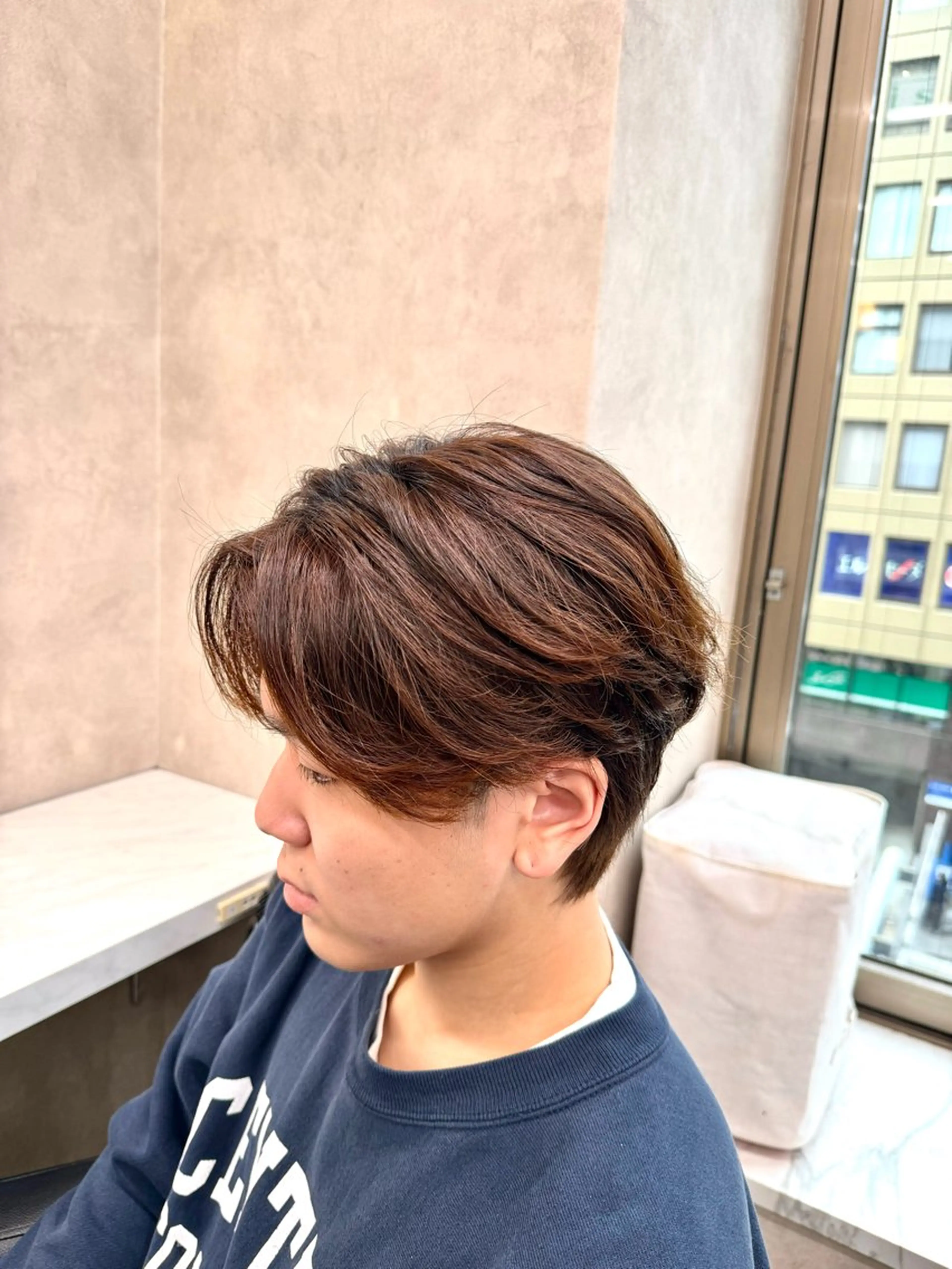 ショート パーマ ヘアアレンジ メンズ フェザーパーマ メンズパーマ ヘアカラー パーマ トリートメント ヘアセット 艶カラー の達人のヘアスタイル