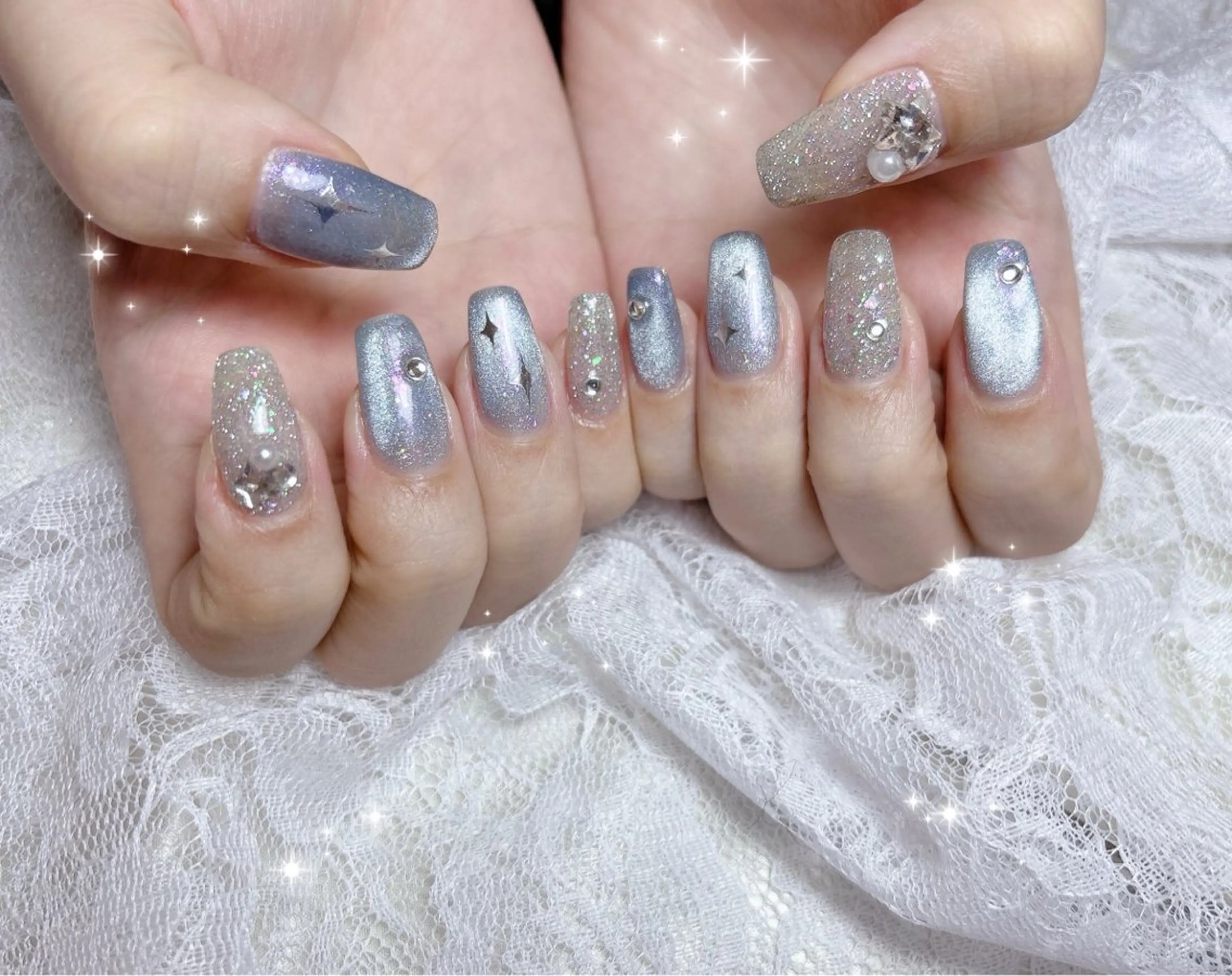 ネイル フラッシュネイル マグネットネイル ハンドネイル FLARE NAIL フレアネイルのネイルデザイン