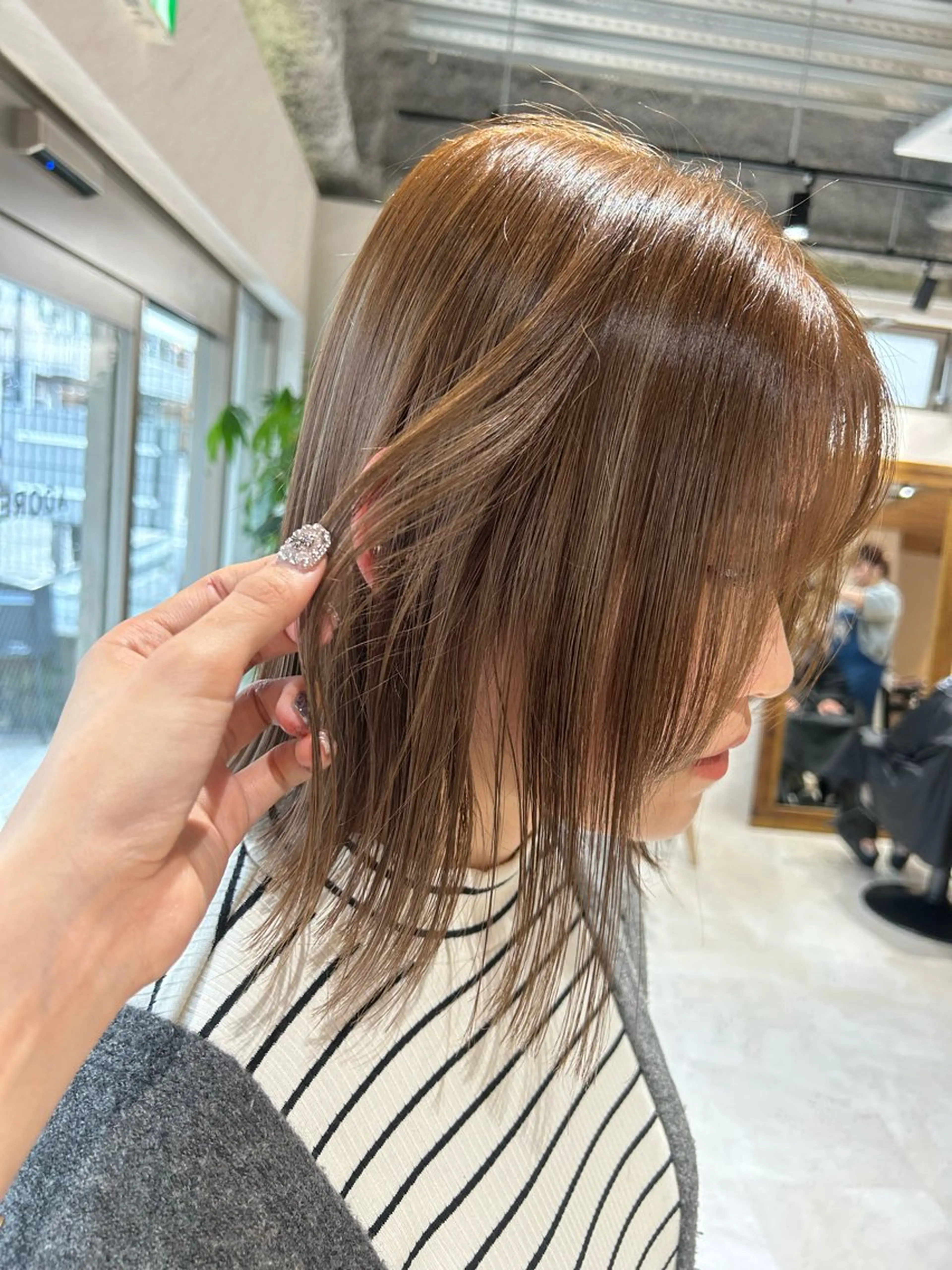 ミディアム カラー カット ヘアカラー トリートメント ヘアセット 🌷横浜/レイヤー /艶カラー🌷のヘアスタイル