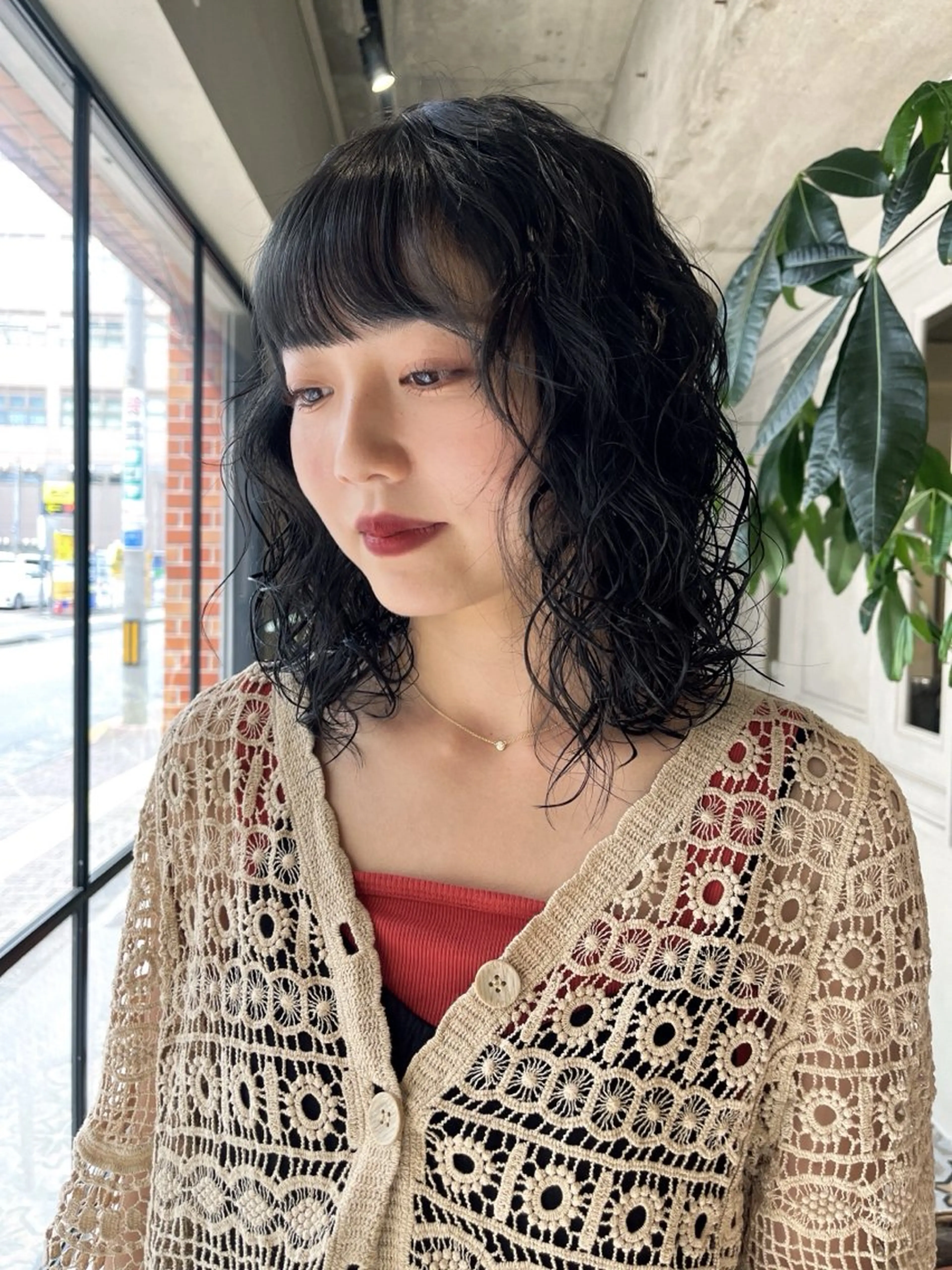 ミディアム パーマ カット パーマ TaNa. EMINA✩⋆*のヘアスタイル