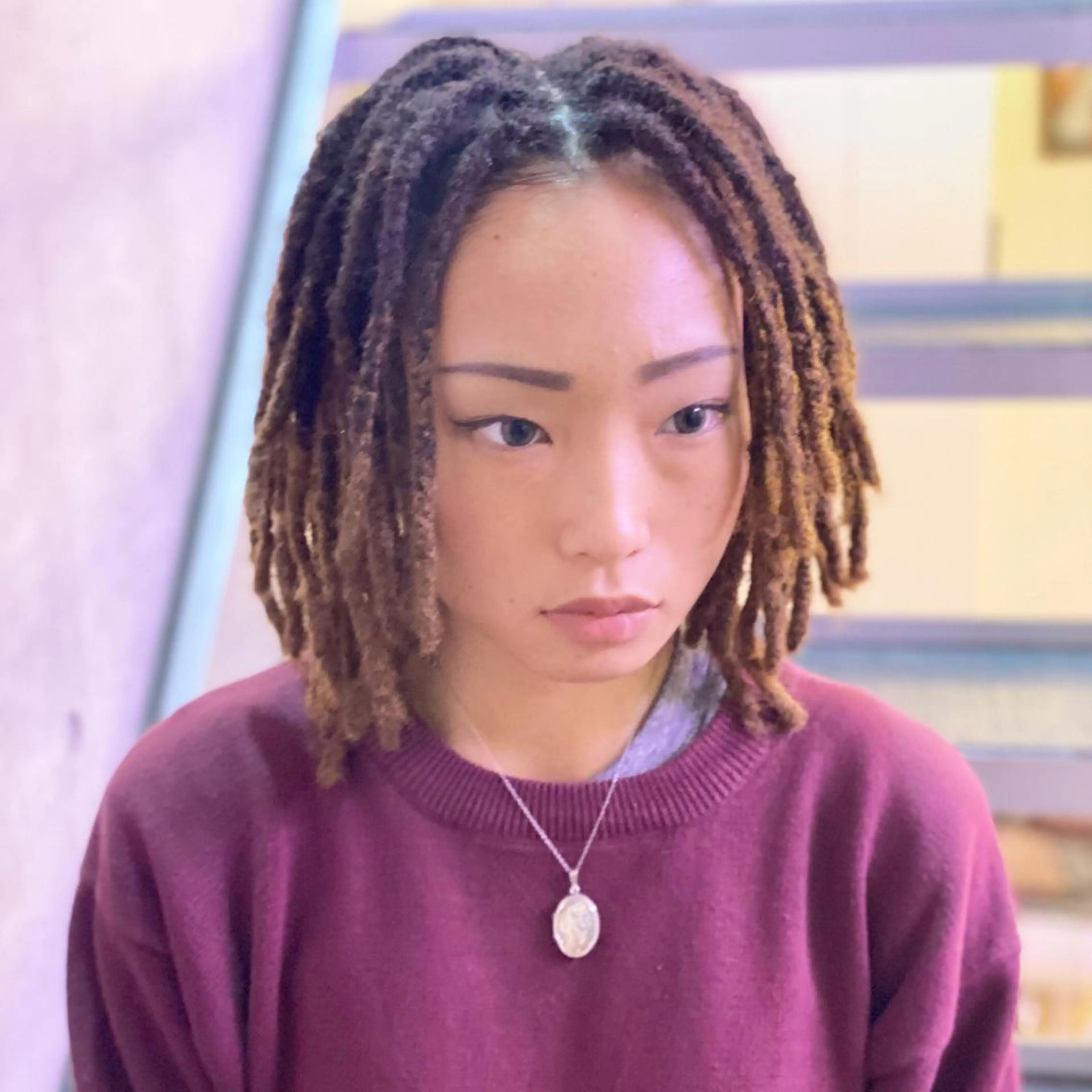 ミディアム カラー パーマ ヘアアレンジ キッズ ネイル マツエク・マツパ 中元 淳のヘアスタイル