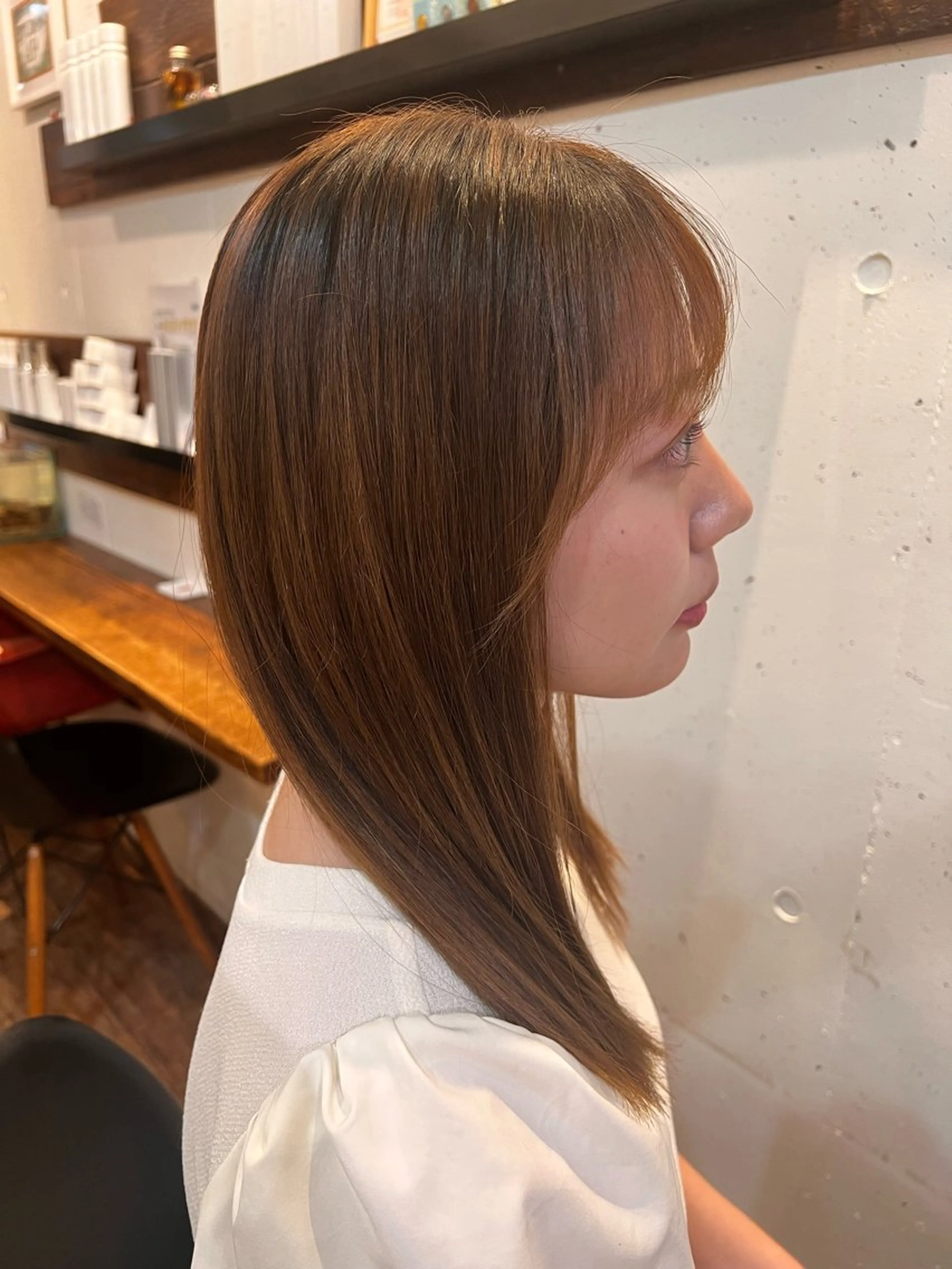 セミロング 顔周りカット トリートメント STUDIO 4H所属・澤井 佑果のヘアスタイル