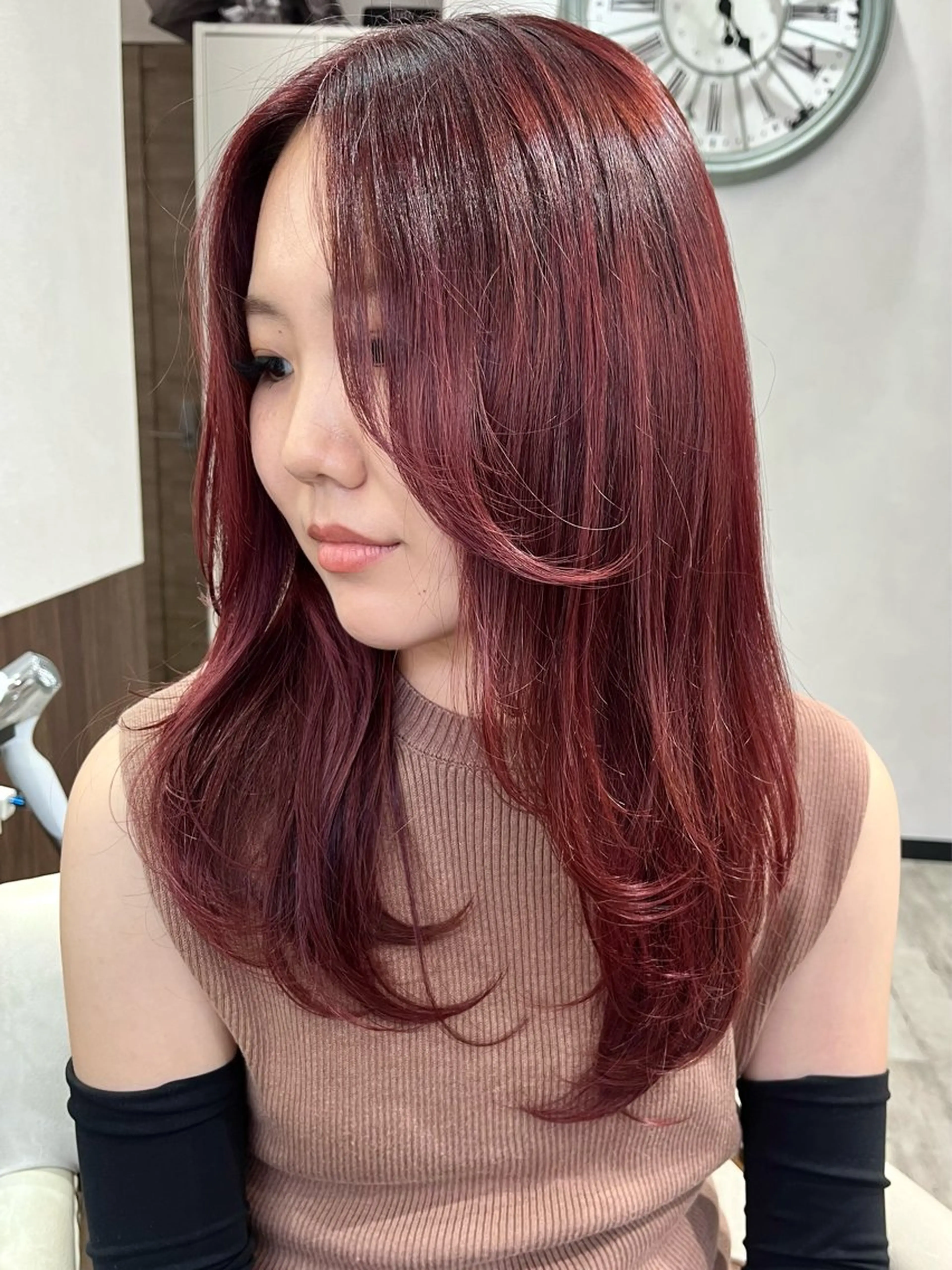 セミロング カラー ヘアアレンジ 外国人風カラー 韓国風ヘア レイヤーカット Belle hair Design青野大貴のヘアスタイル