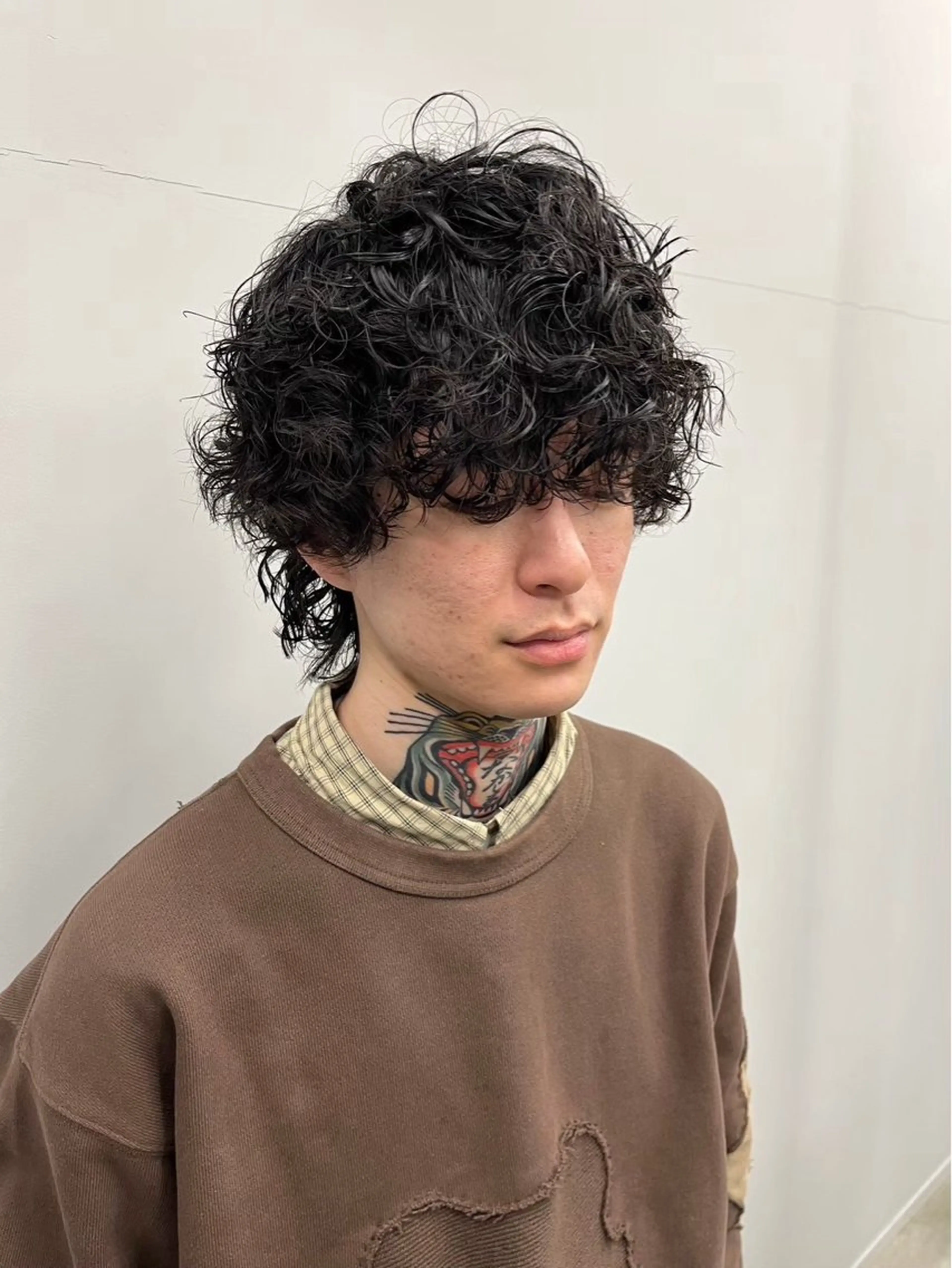 メンズカット+波巻きパーマ/プードルパーマの写真