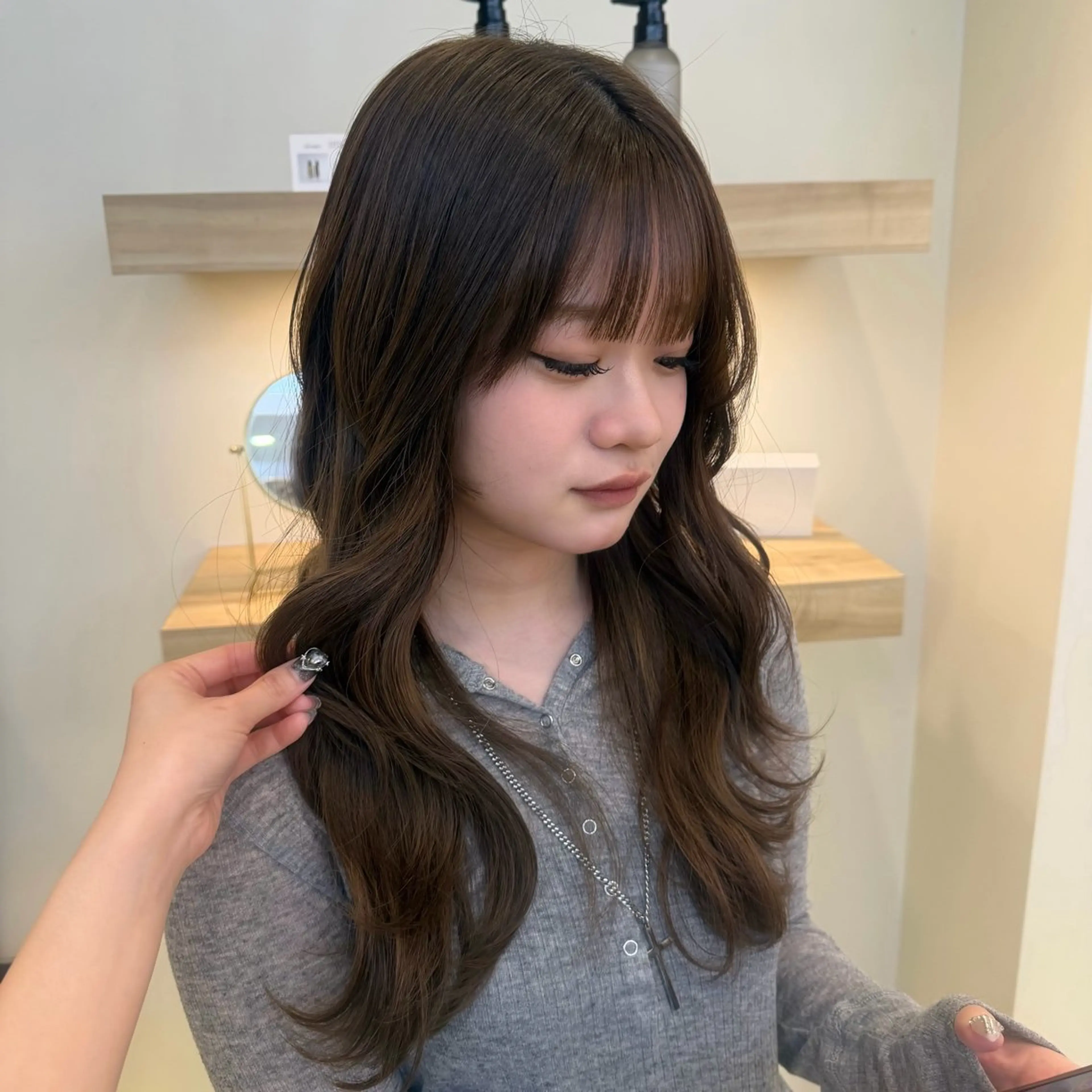 ロング ヘアカラー トリートメント 透明感カラー🫧 韓国ヘア/タマキ🎀のヘアスタイル