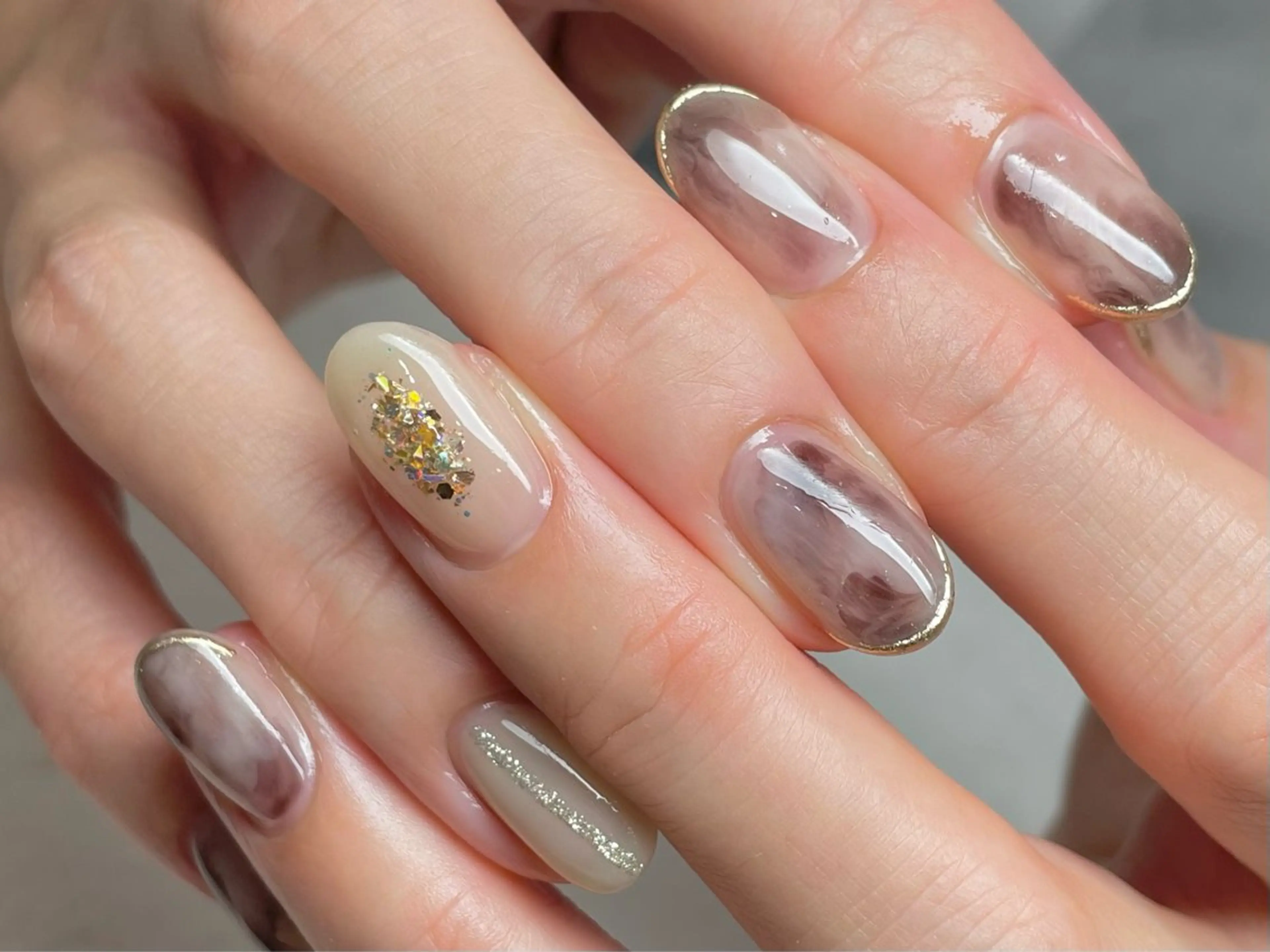 ネイル ブラウン ニュアンスネイル riri nail所属・riri-nail Rie Endoのネイルデザイン