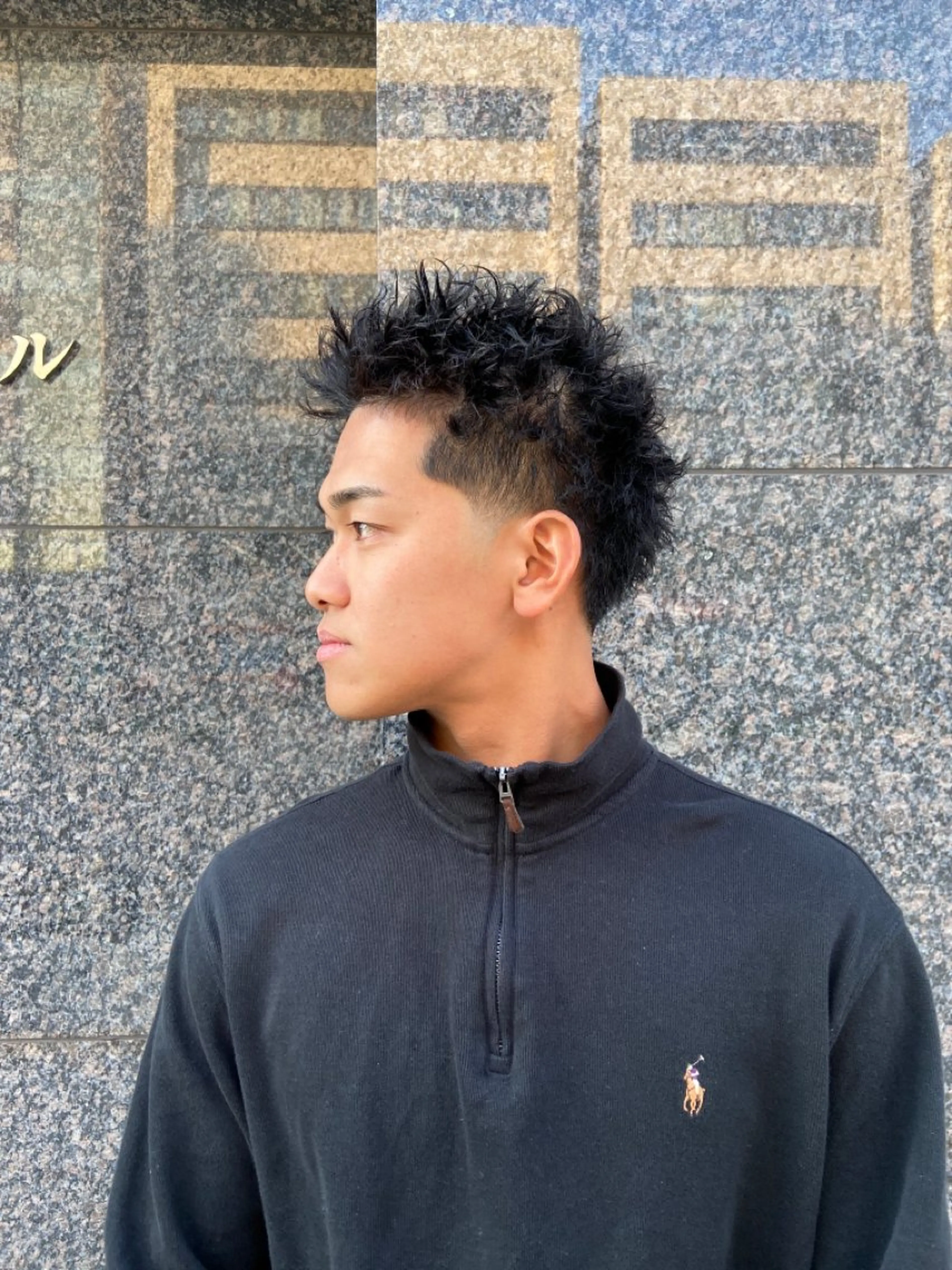 ショート パーマ メンズ カット パーマ 上田理髪店所属・💈Renma💈 【fade】必見‼️のヘアスタイル