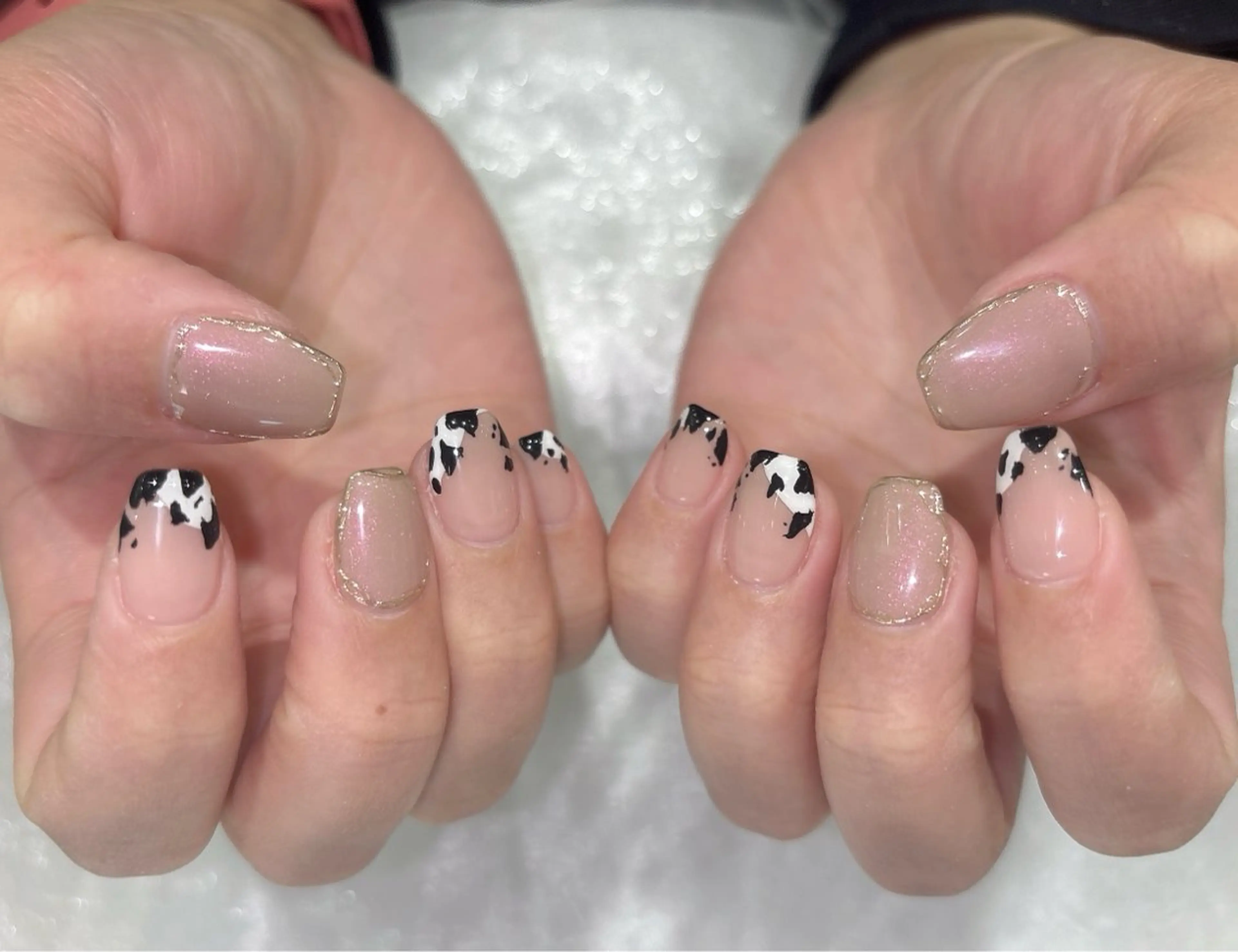 ネイル アニマル柄 ラメ(グリッター) ピンク ピンクベージュ 春ネイル ハンドネイル RAY＋beauty 豊田丸山　小島あいののネイルデザイン