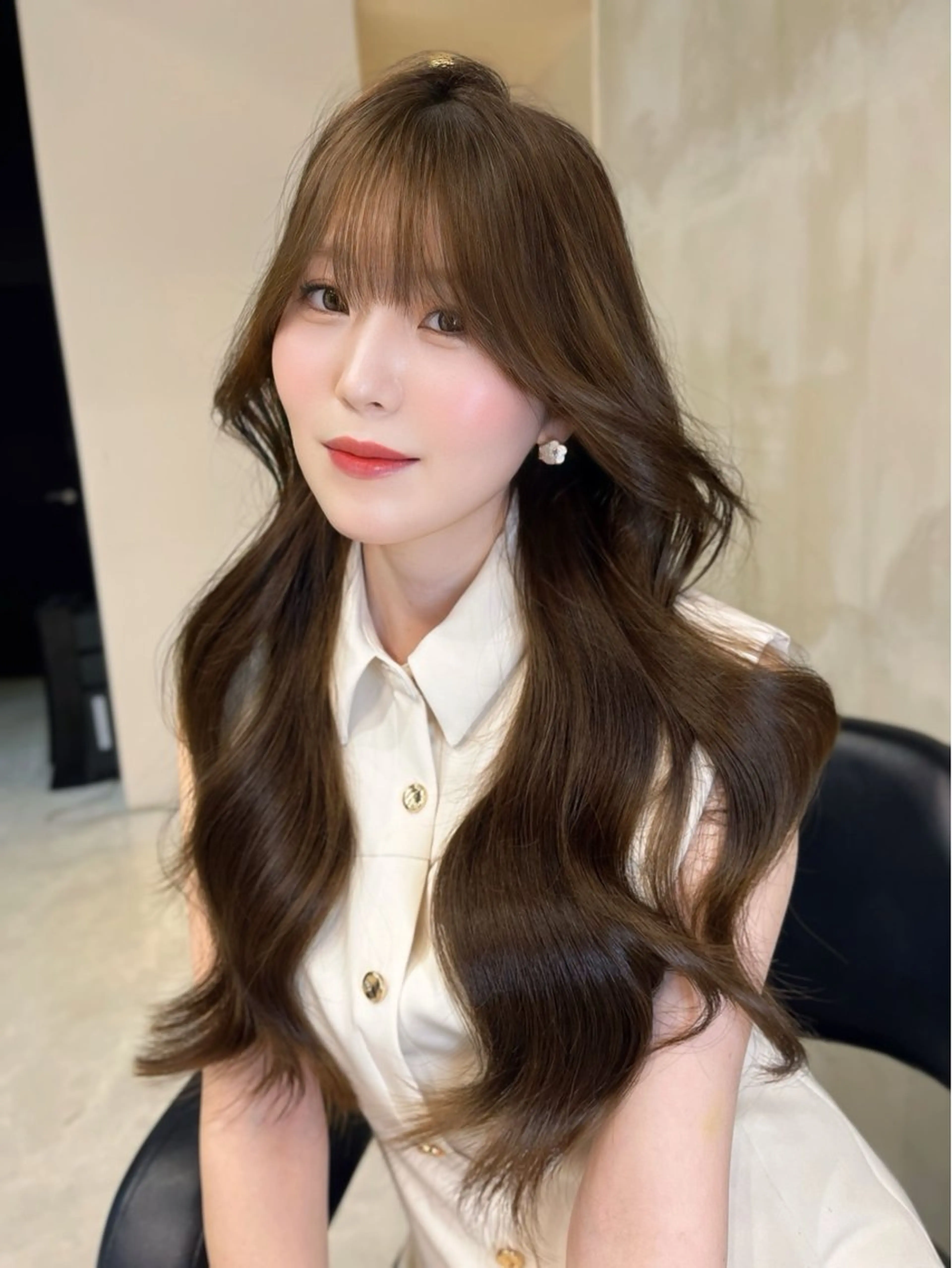 ロング カット ヘアカラー トリートメント 海野翔吾🇨🇳 ワンホンレイヤーのヘアスタイル