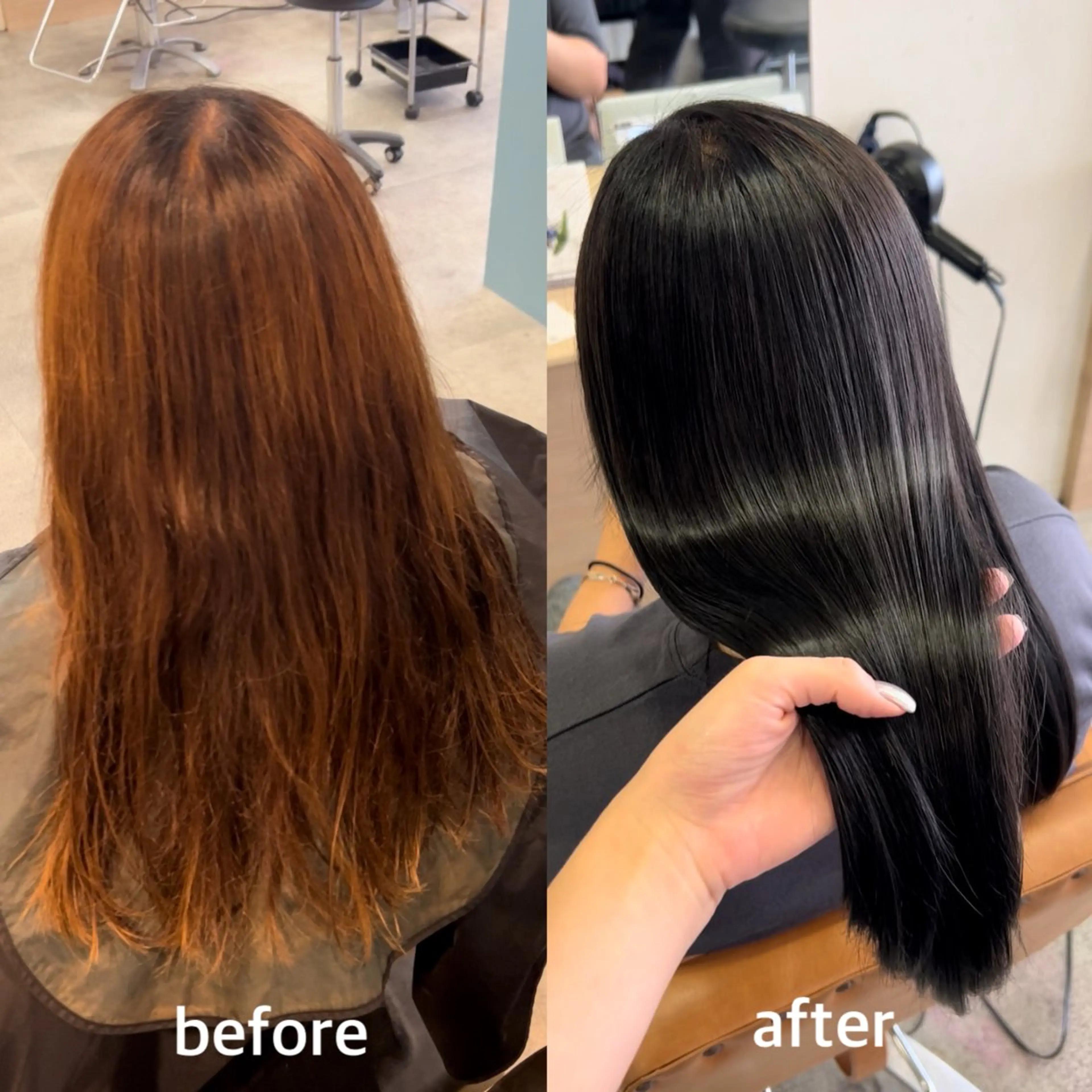 🎀ミニモ限定🎀【サラサラツヤツヤ美髪酸性縮毛矯正+カット+プレミアムカラー】＊カットなし-2200円の写真