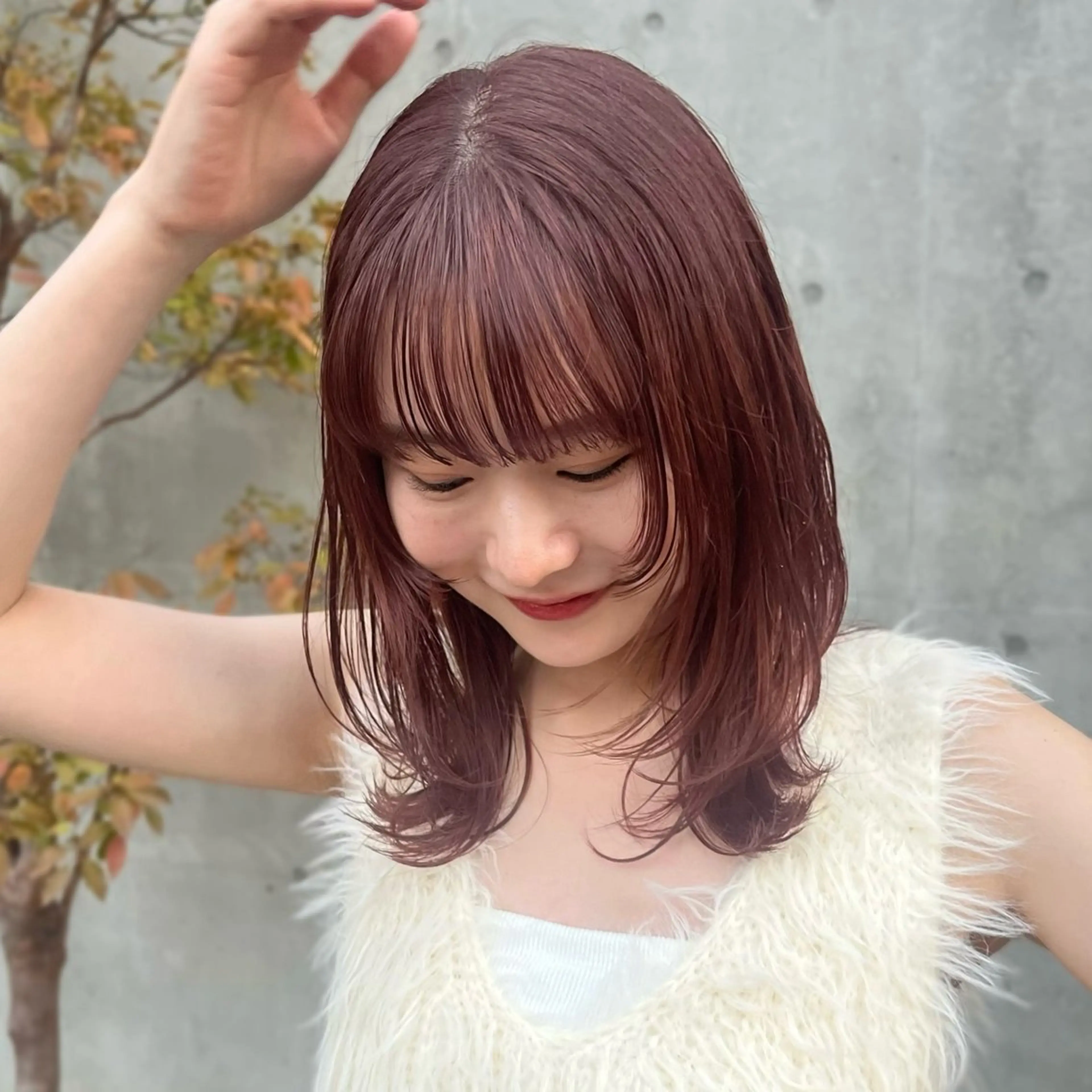 ミディアム カラー ヘアカラー トリートメント 松本優香/ボブ/ダ ブルカラー/髪質改善のヘアスタイル