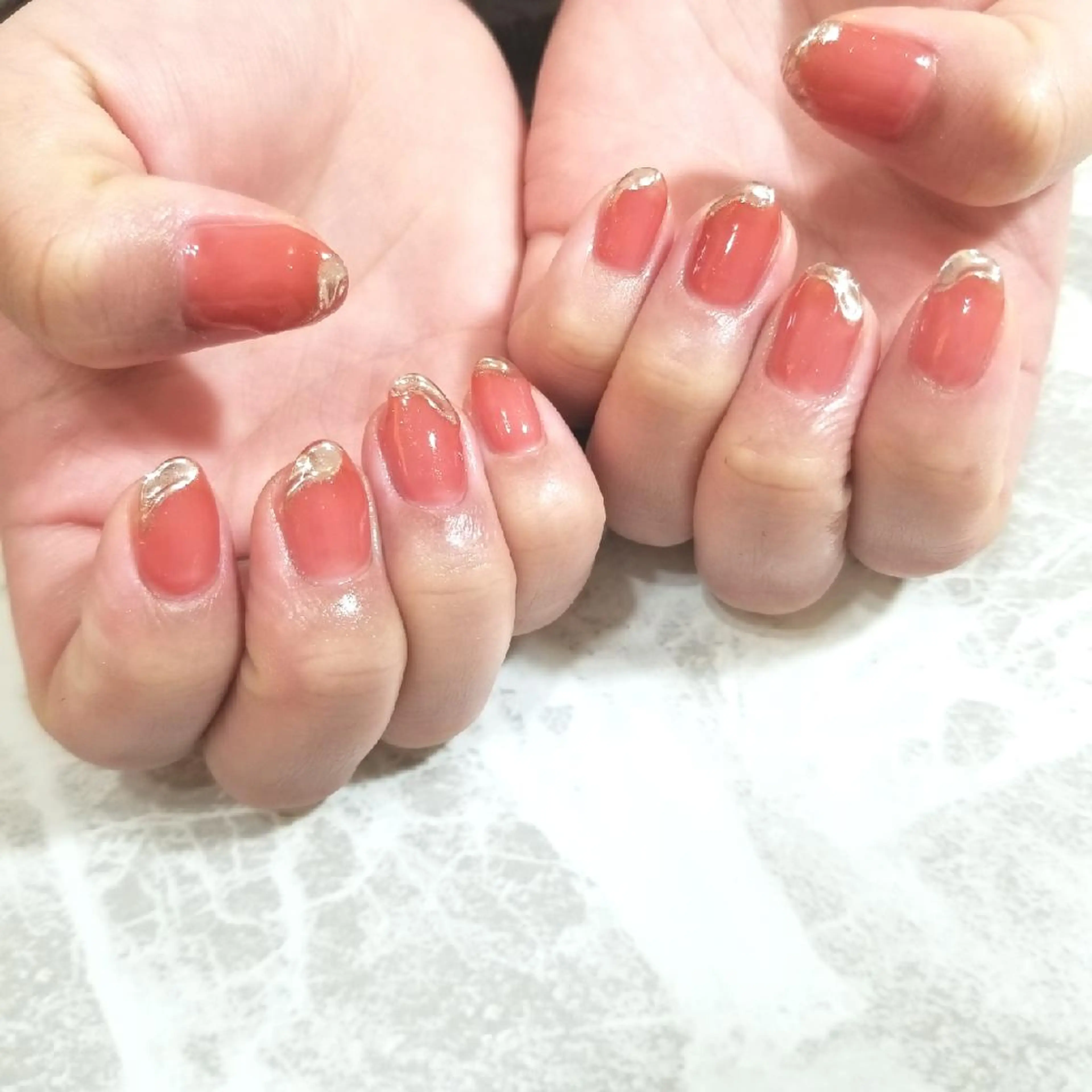 ネイル フレンチネイル ミラーネイル ハンドネイル nailatelier nijiiro.所属・nijiiro🌈 サトウのネイルデザイン