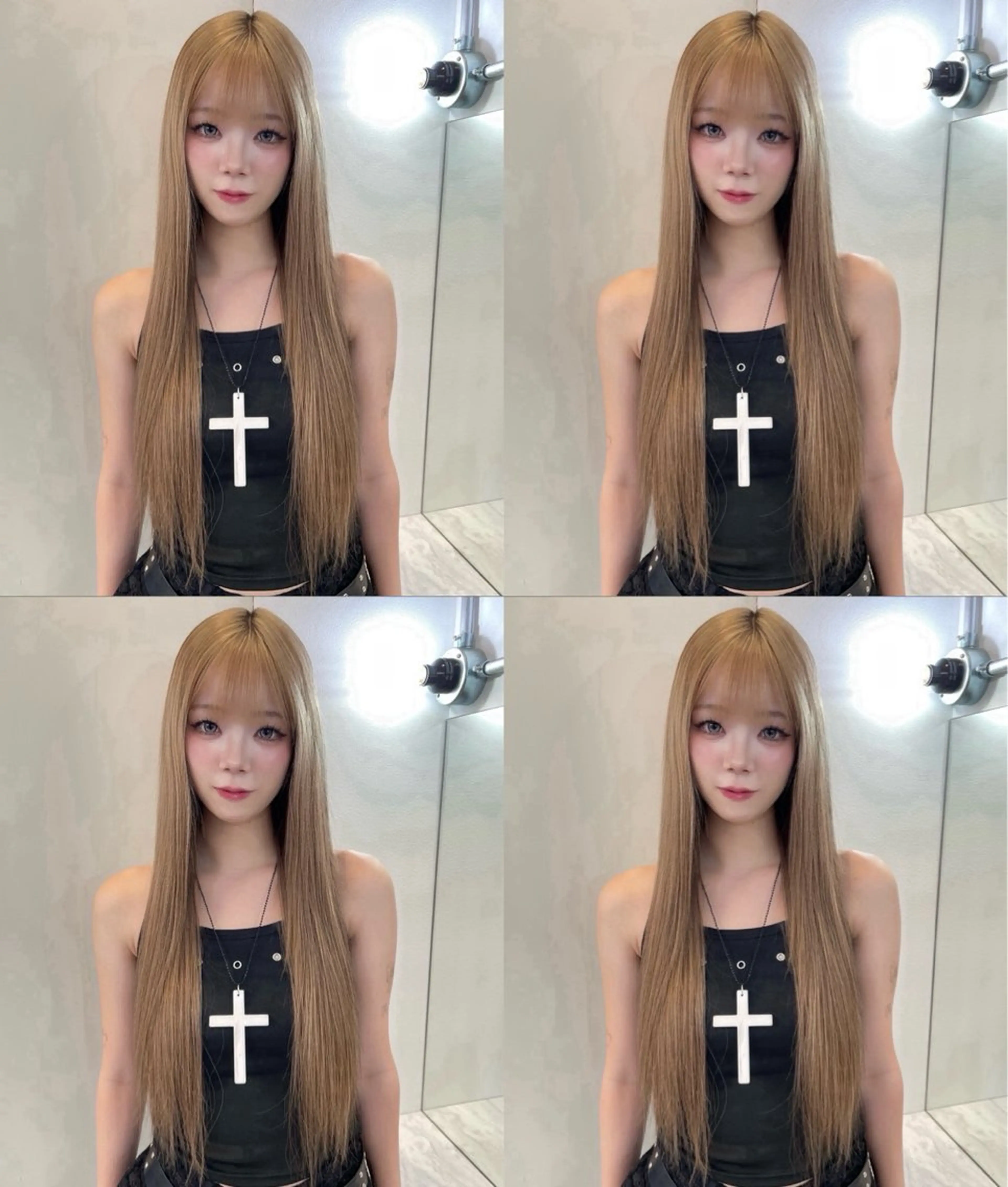 【ハイトーンスーパーロングになりたい方】ブリーチ➕カラー➕シールエクステ80本🐰💗《レイヤーカット／原宿／韓国風》の写真