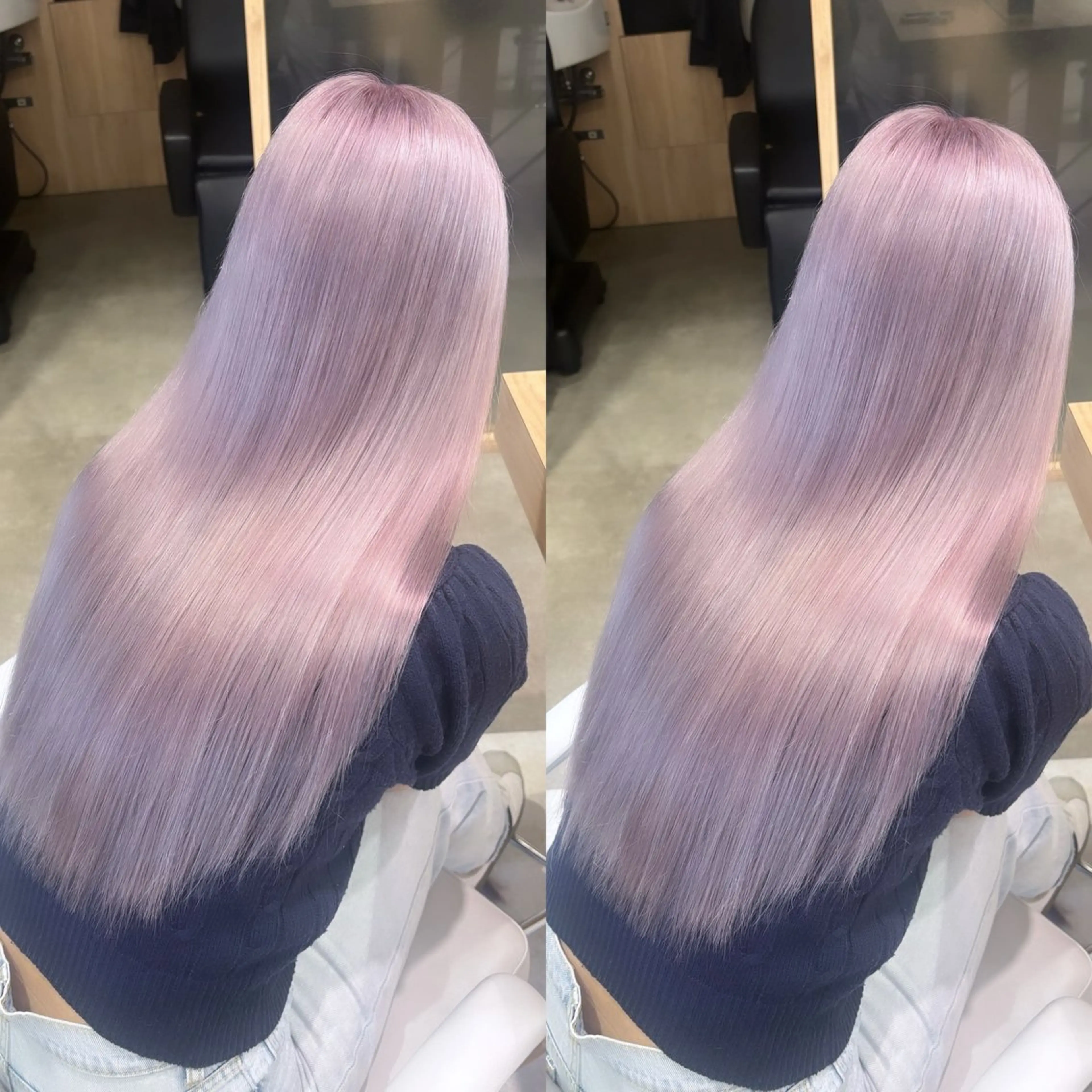 ロング カラー カット ヘアカラー トリートメント 韓国ヘア🇰🇷透明 感カラー/yui💞のヘアスタイル