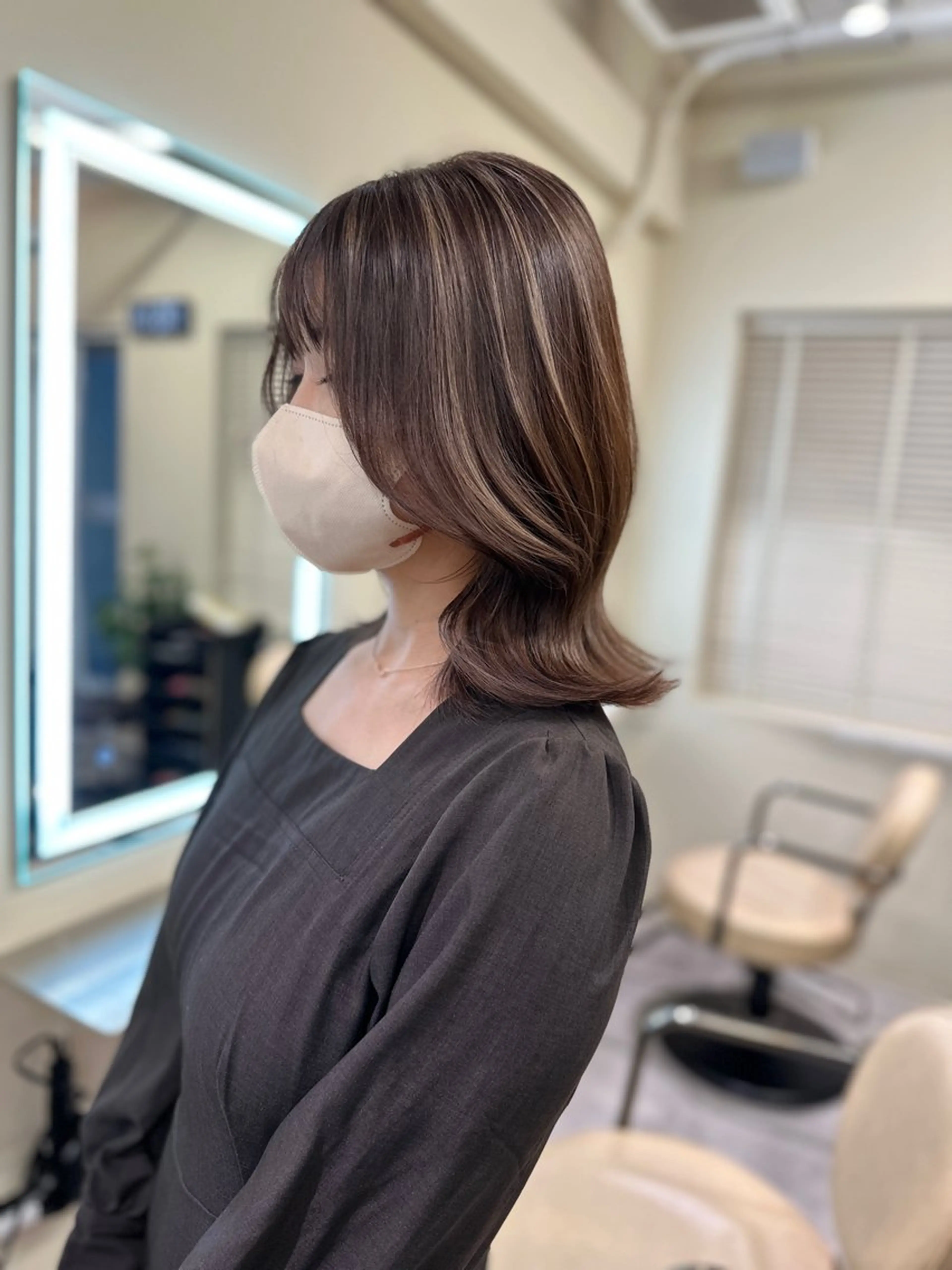 ミディアム カラー アディクシーカラー バレイヤージュ ブリーチ デザインカラー ダブルカラー カット トリートメント opus 店長大和 レイヤー/赤み消しのヘアスタイル