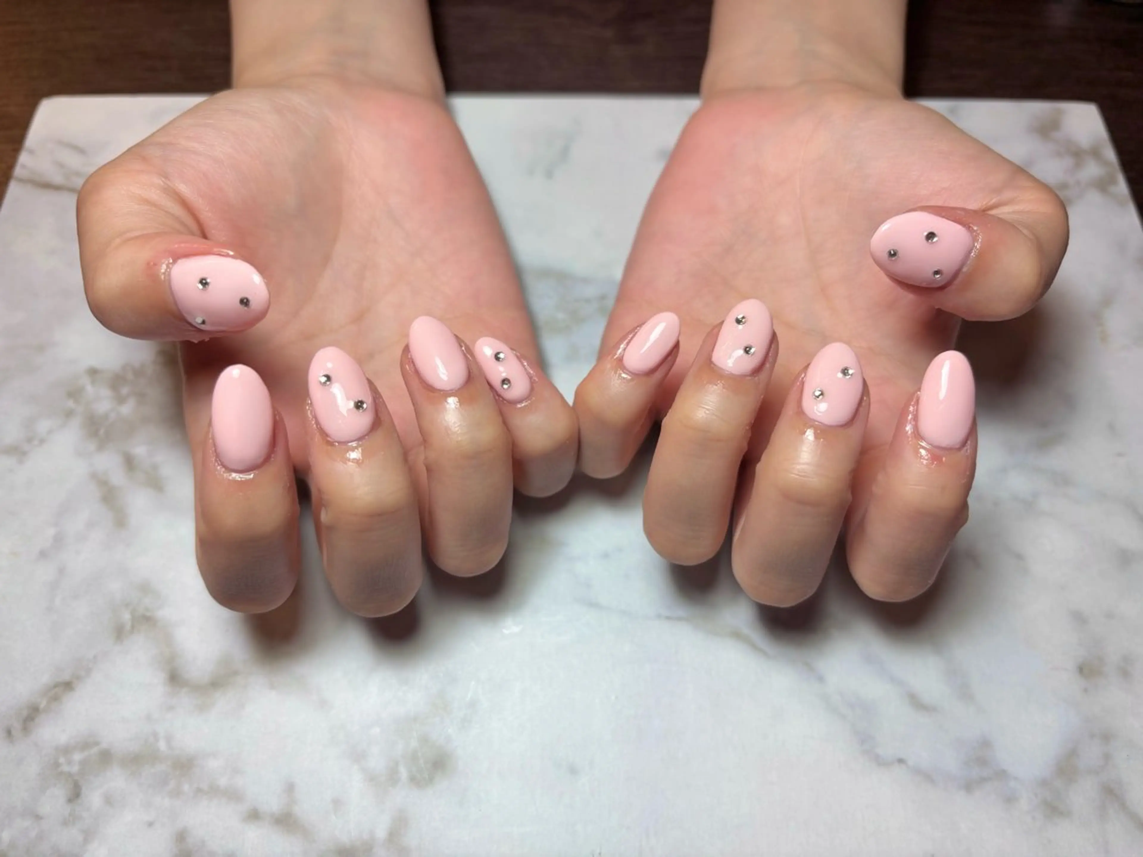 ネイル ワンカラーネイル ピンク ShuShu Nailのネイルデザイン