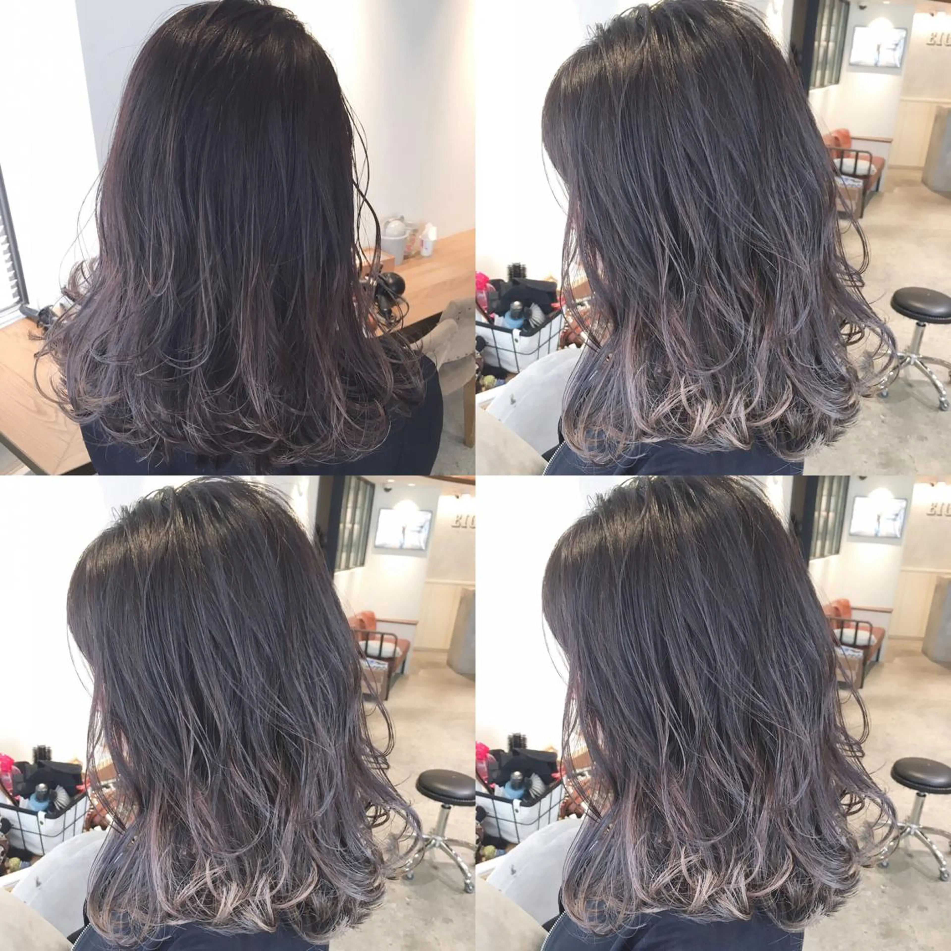 ミディアム ショートボブ ボブ ハイライト 外ハネヘア メンズツイスパ ショートフクヤマシンのヘアスタイル