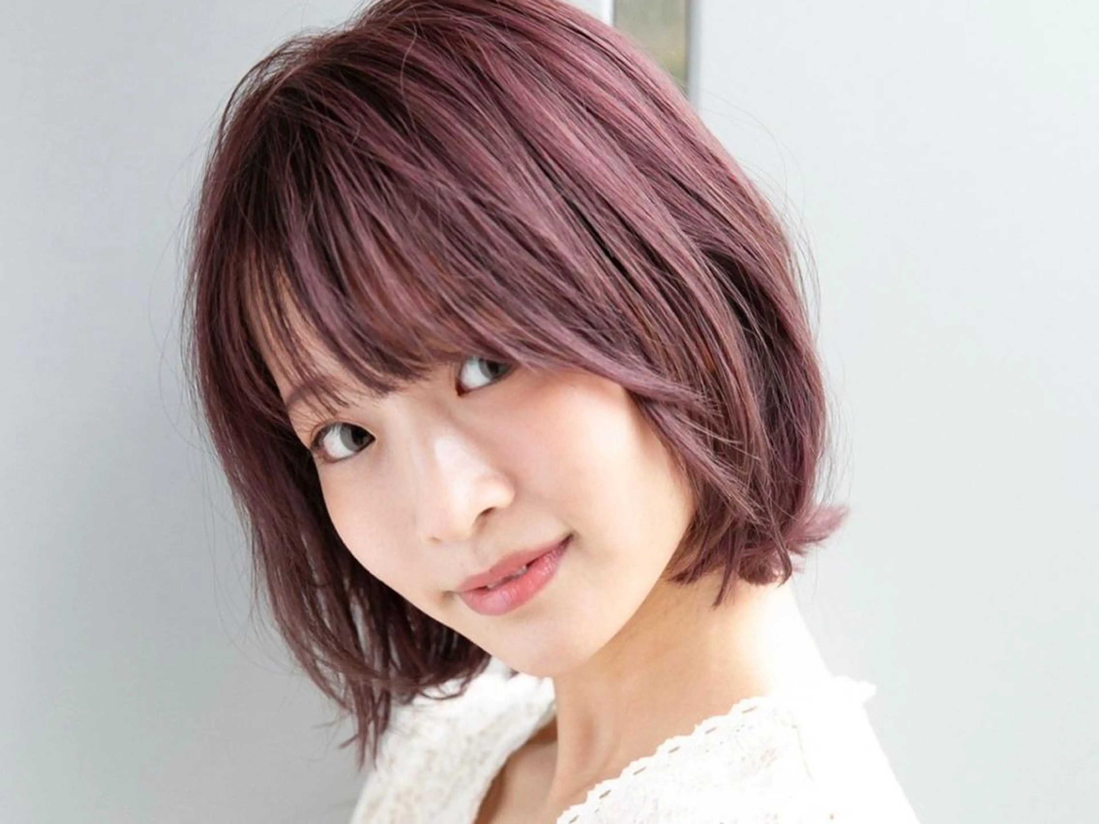 ミディアム カラー ピンクカラー ヘアカラー 当日予約◎/艶カラー /縮毛矯正/雨森大晃のヘアスタイル