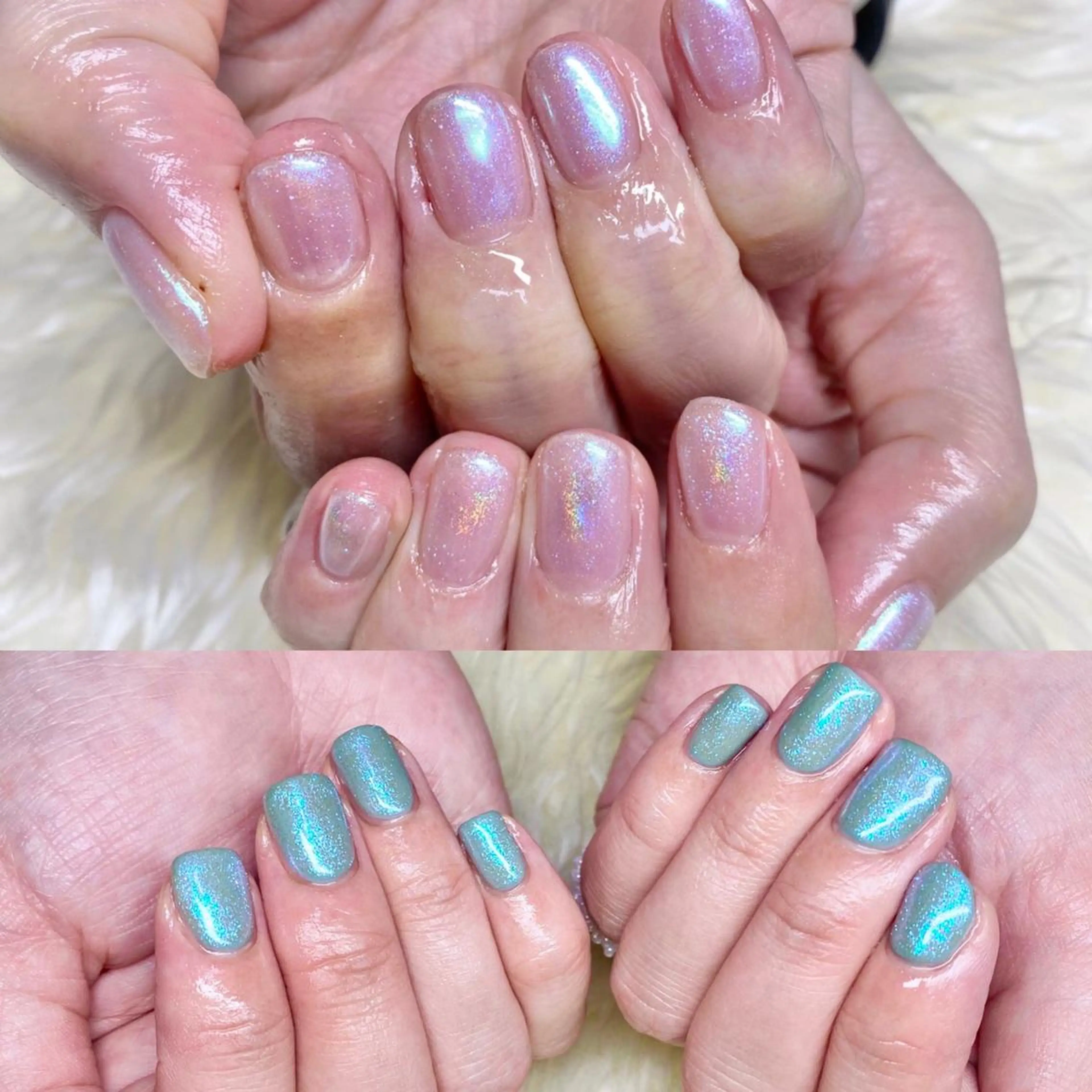 ネイル オーロラネイル ワンカラーネイル ハンドネイル Nail&eye Belire 新宿のネイルデザイン