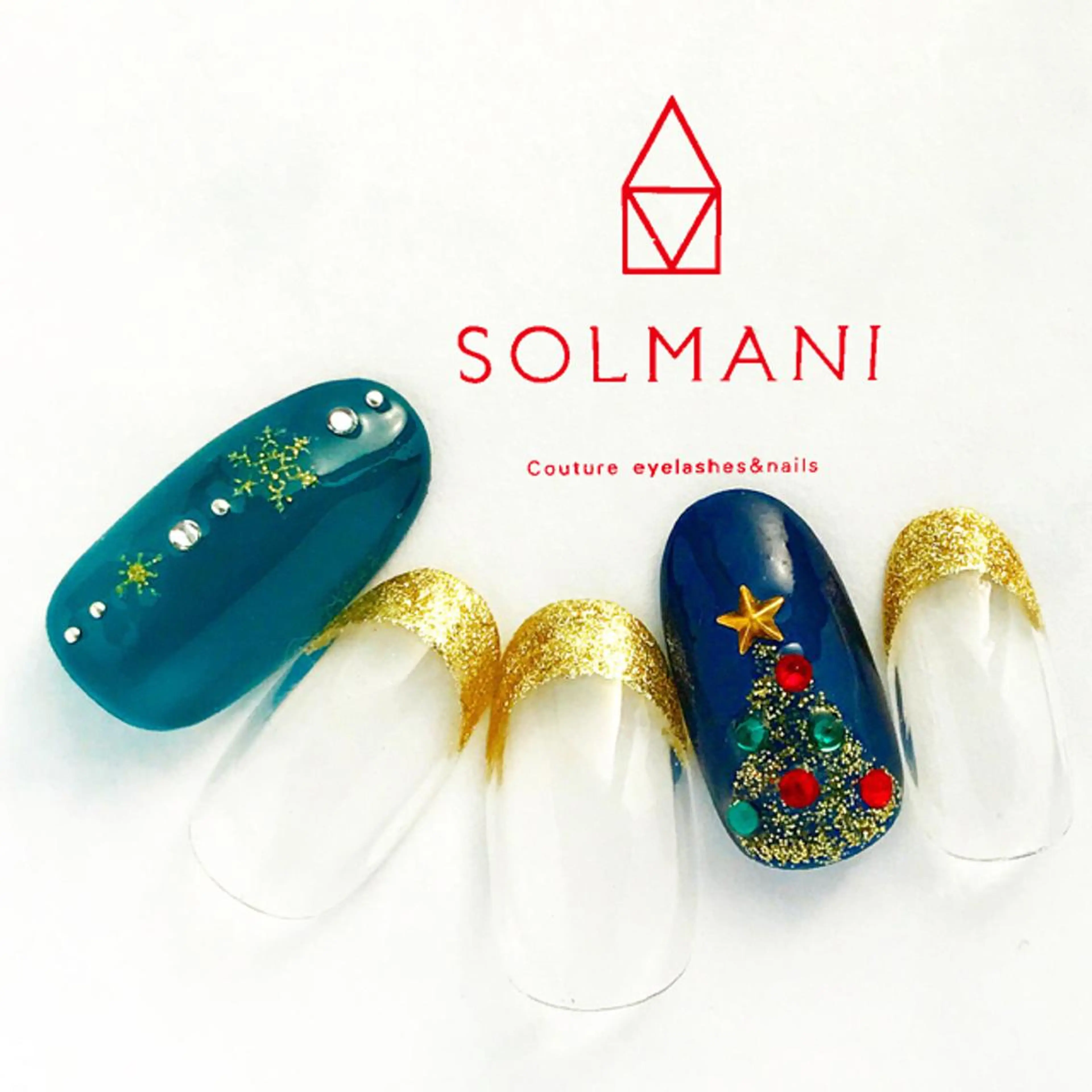 ネイル 冬ネイル クリスマス SOLMANI 予約担当のネイルデザイン