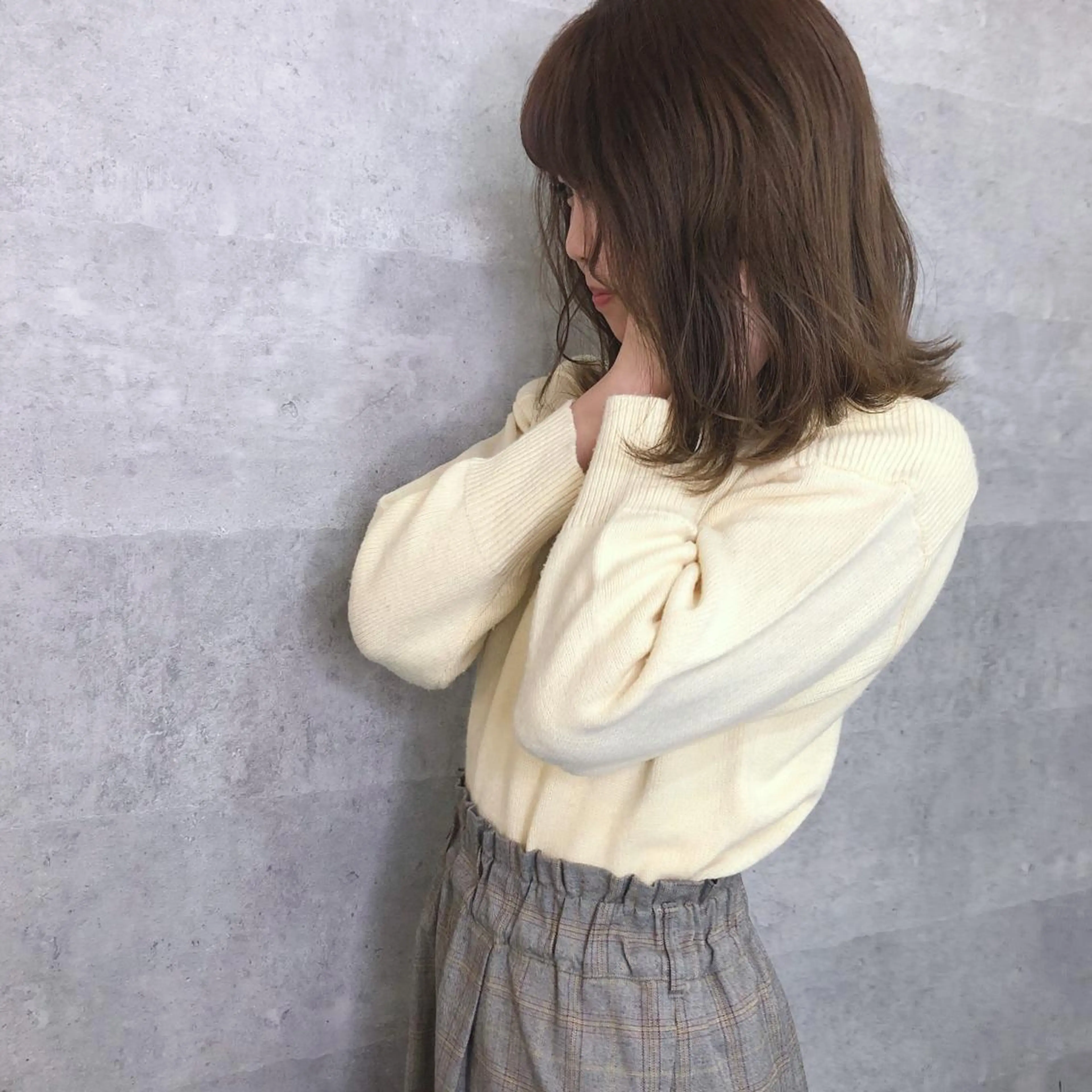 セミロング カラー 髪質改善 中川　翔のヘアスタイル