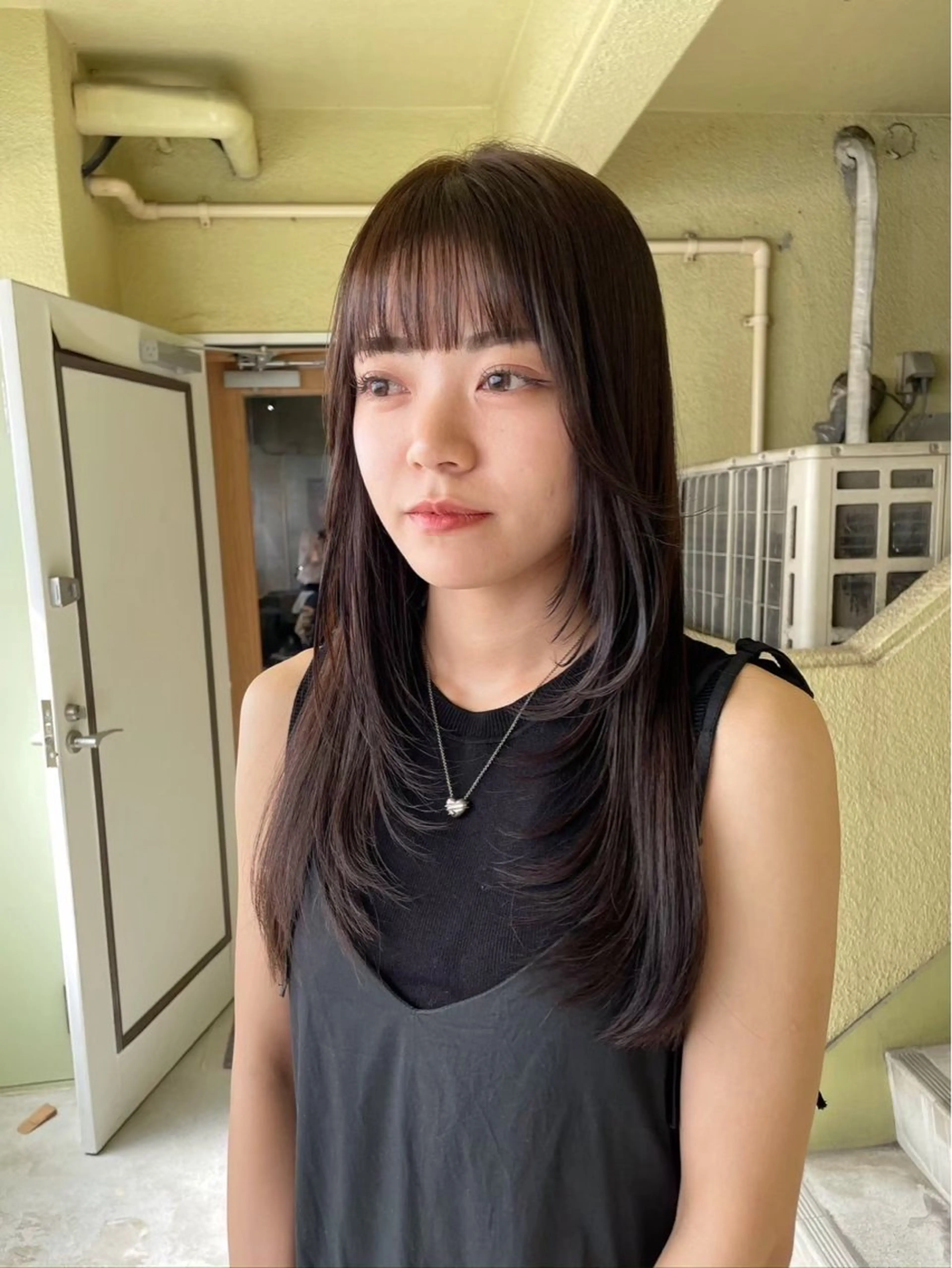 ロング パープルカラー レイヤーカット‎🤍 /ともえ🤎🧸のヘアスタイル