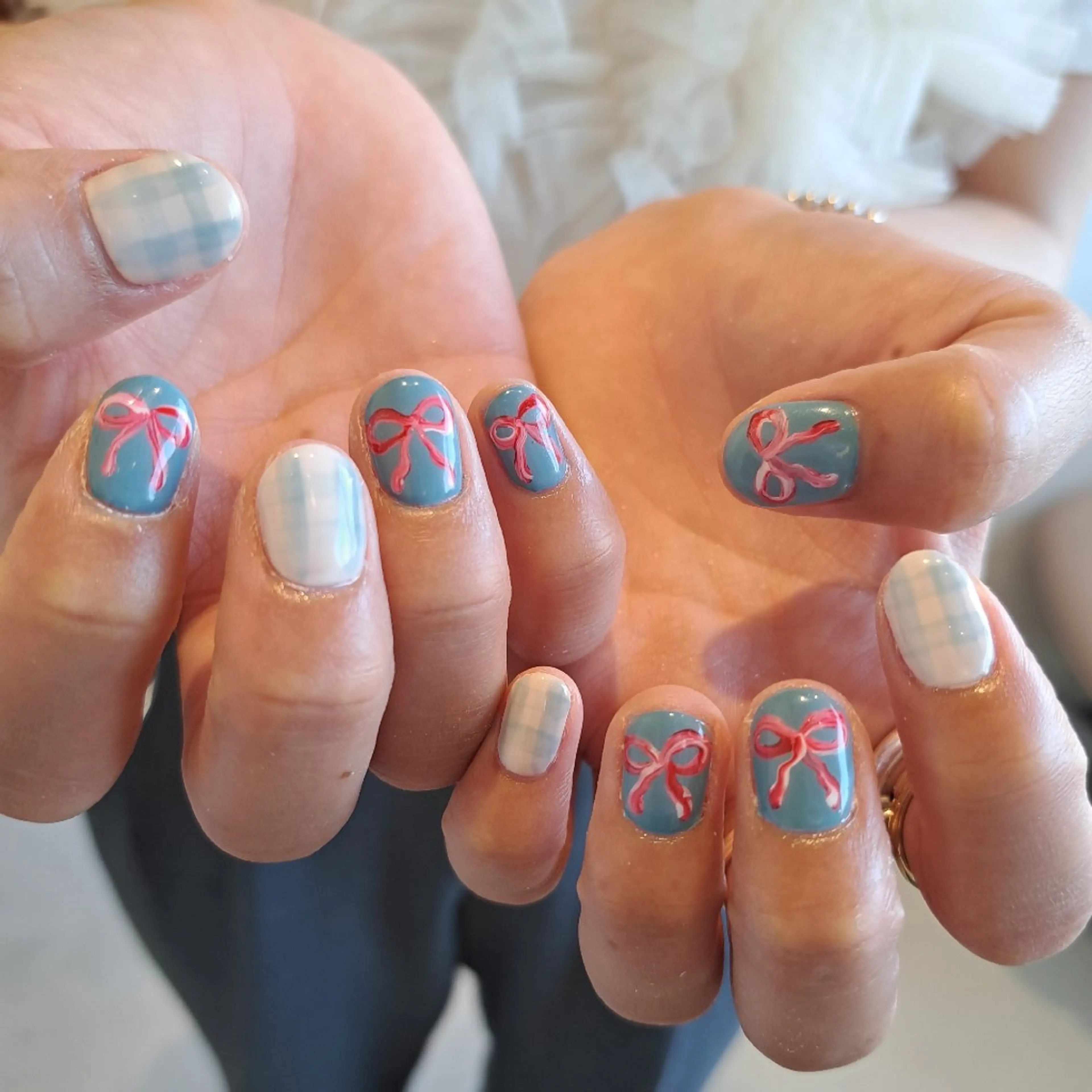 ネイル アートネイル ジェルネイル 持ち込み リボン Nail mood /アートし放題のネイルデザイン