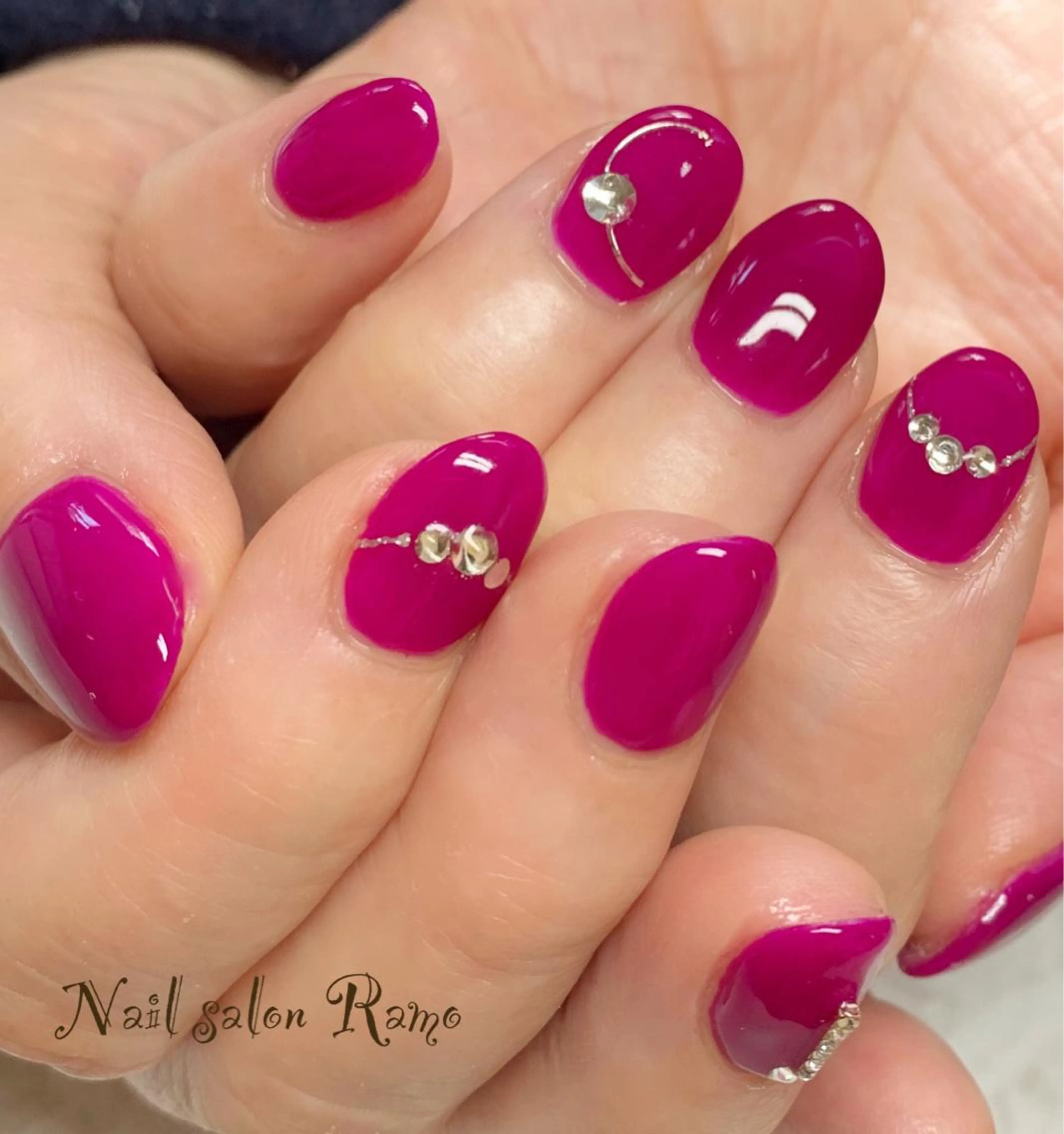 ネイル アートネイル ブルー ジェルネイル ワンカラーネイル パラジェル Nail salon Ramo所属・松田 祥子のネイルデザイン